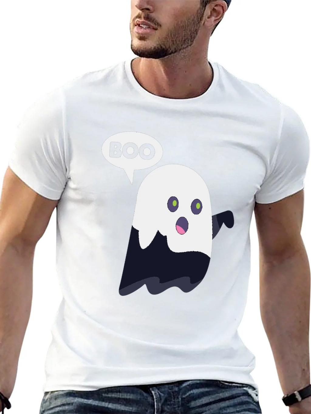 Boo Ghost Graphic T-Shirt - Halloween Spooky Season Tee