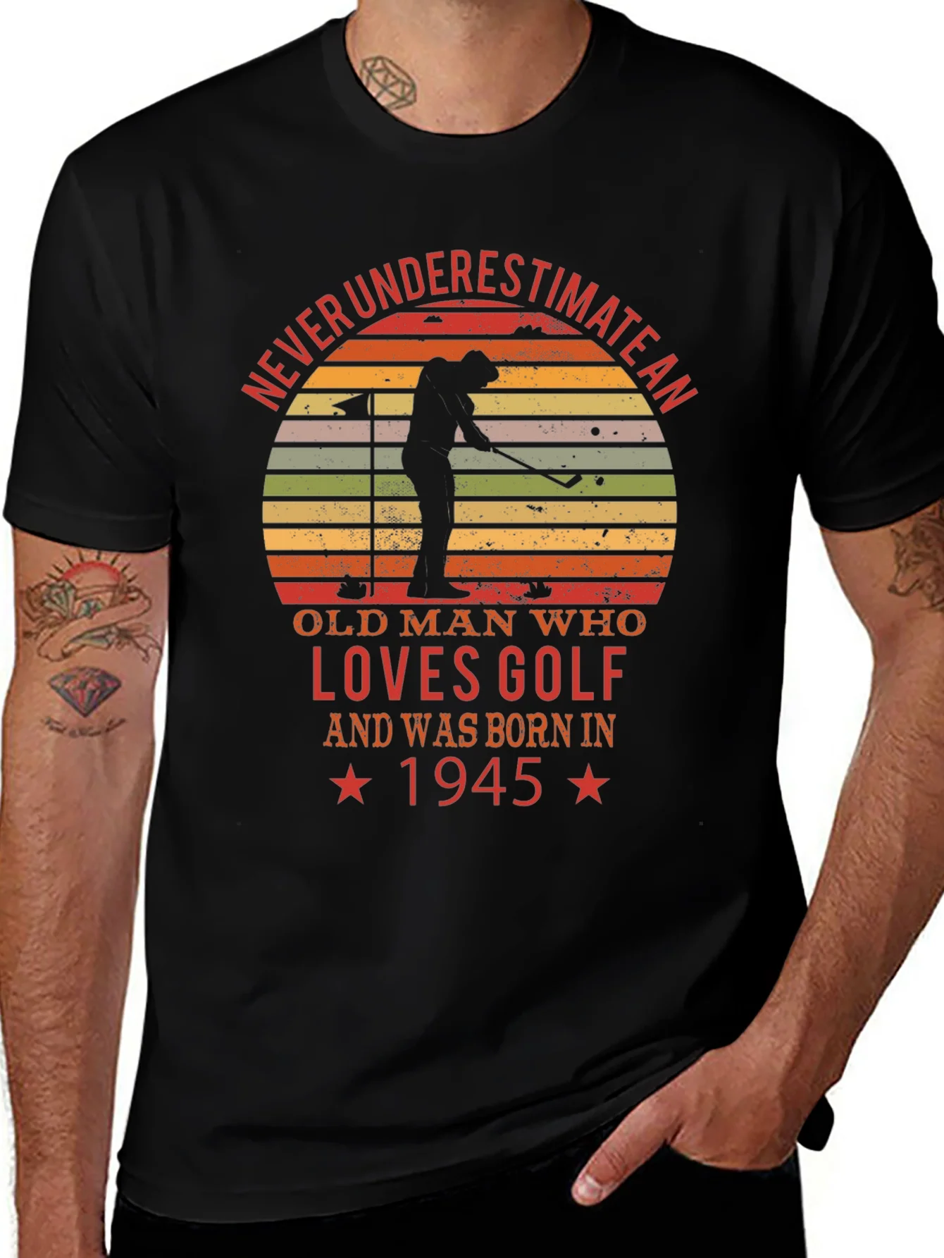 Never Underestimate Golf Lover T-Shirt - Born in 1945
