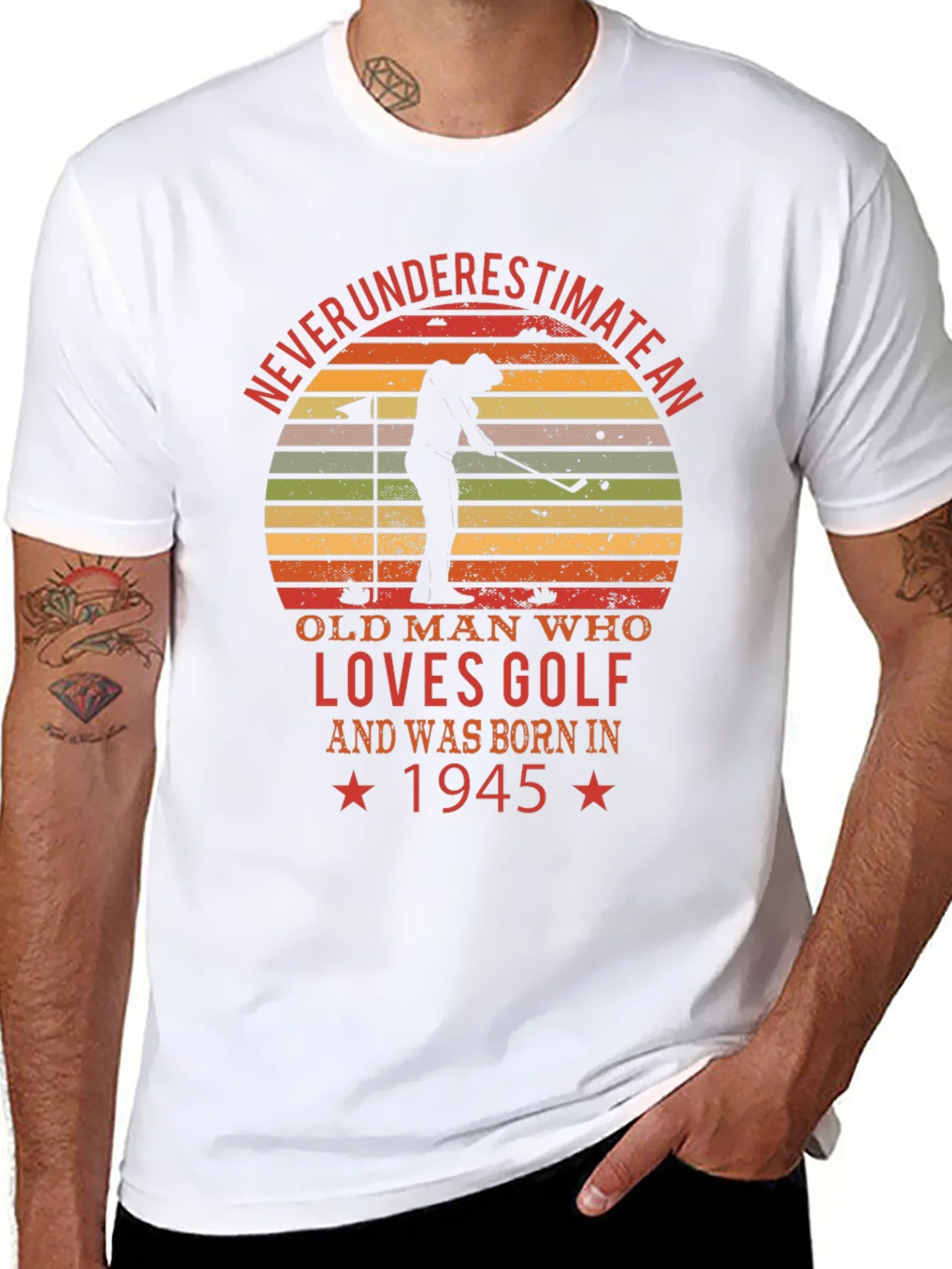 Never Underestimate Golf Lover T-Shirt - Born in 1945