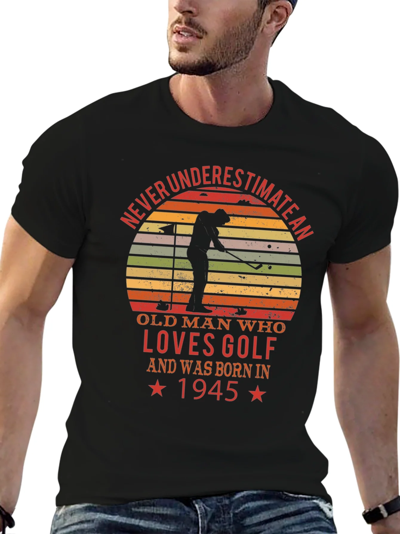 Never Underestimate Golf Lover T-Shirt - Born in 1945