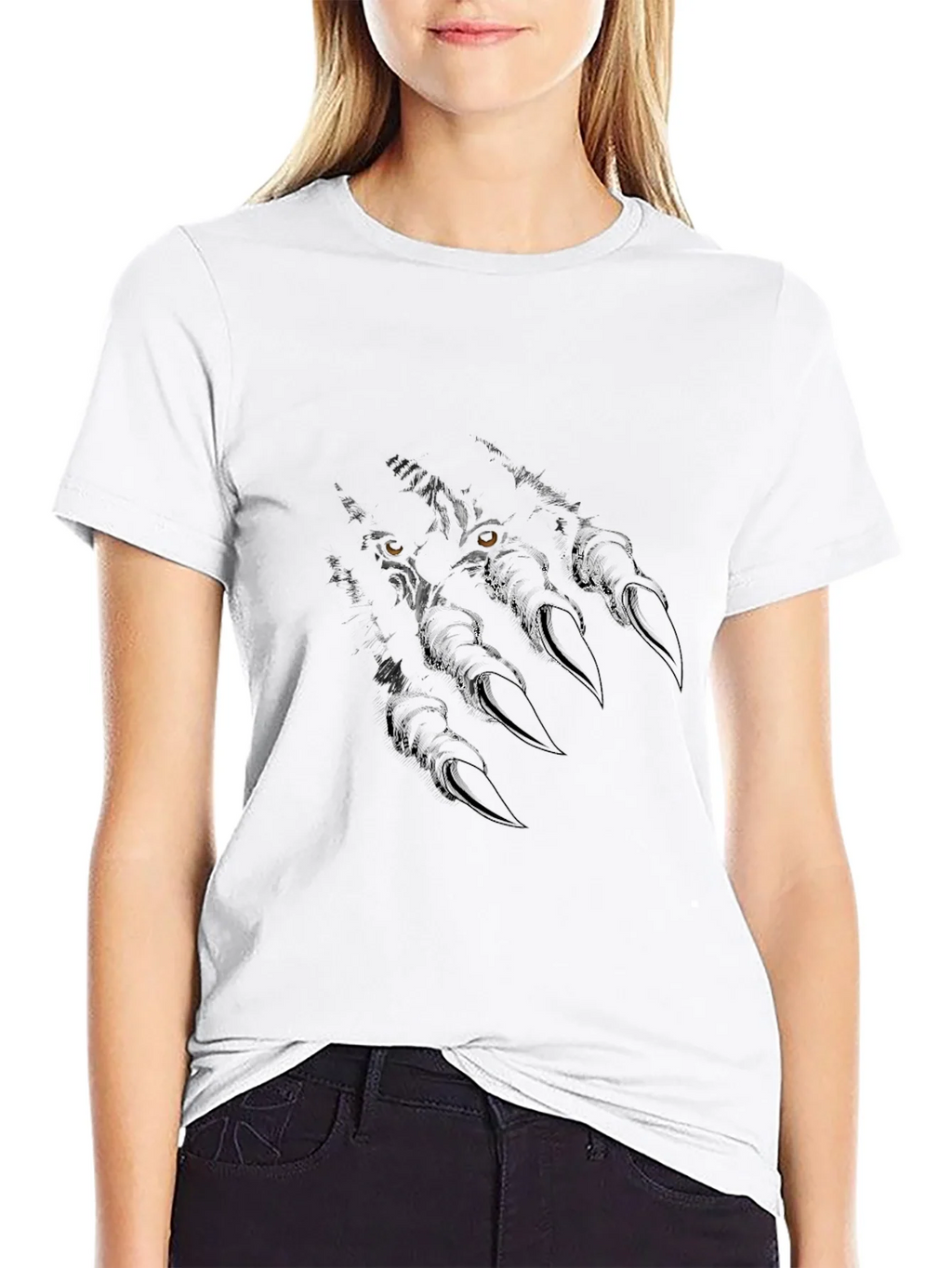 Mens Black Wolf Claw Graphic T-Shirt