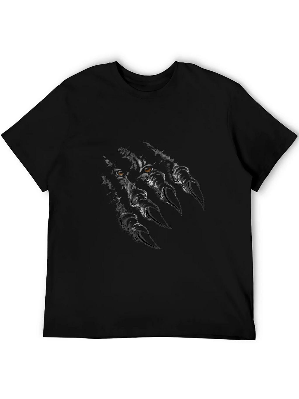 Mens Black Wolf Claw Graphic T-Shirt