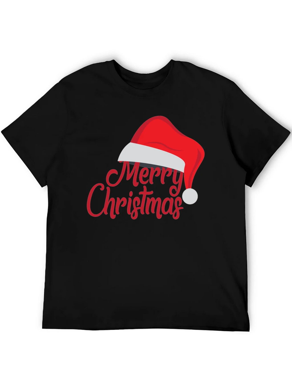 Merry Christmas Santa Hat Graphic Tee