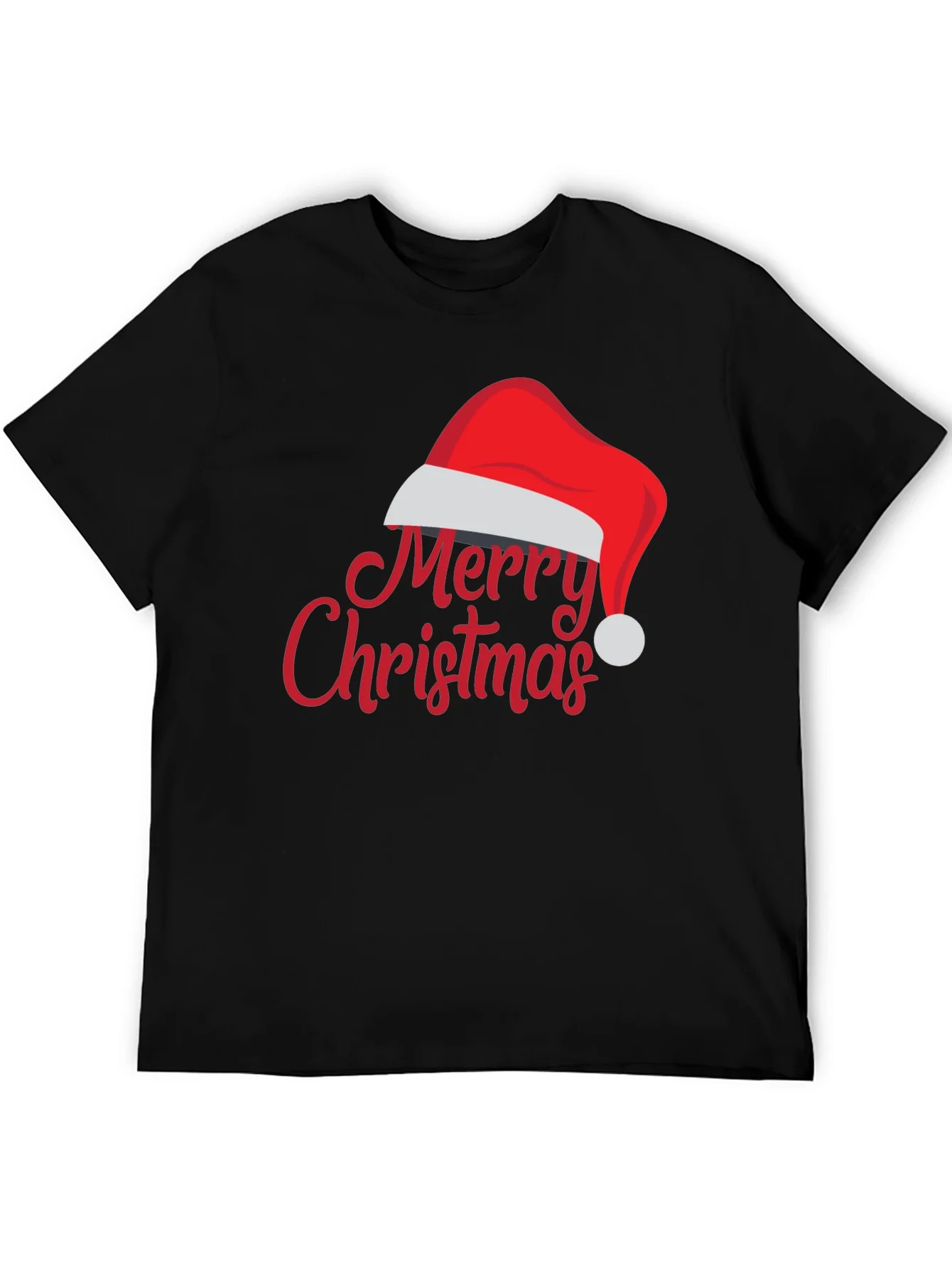 Merry Christmas Santa Hat Graphic Tee