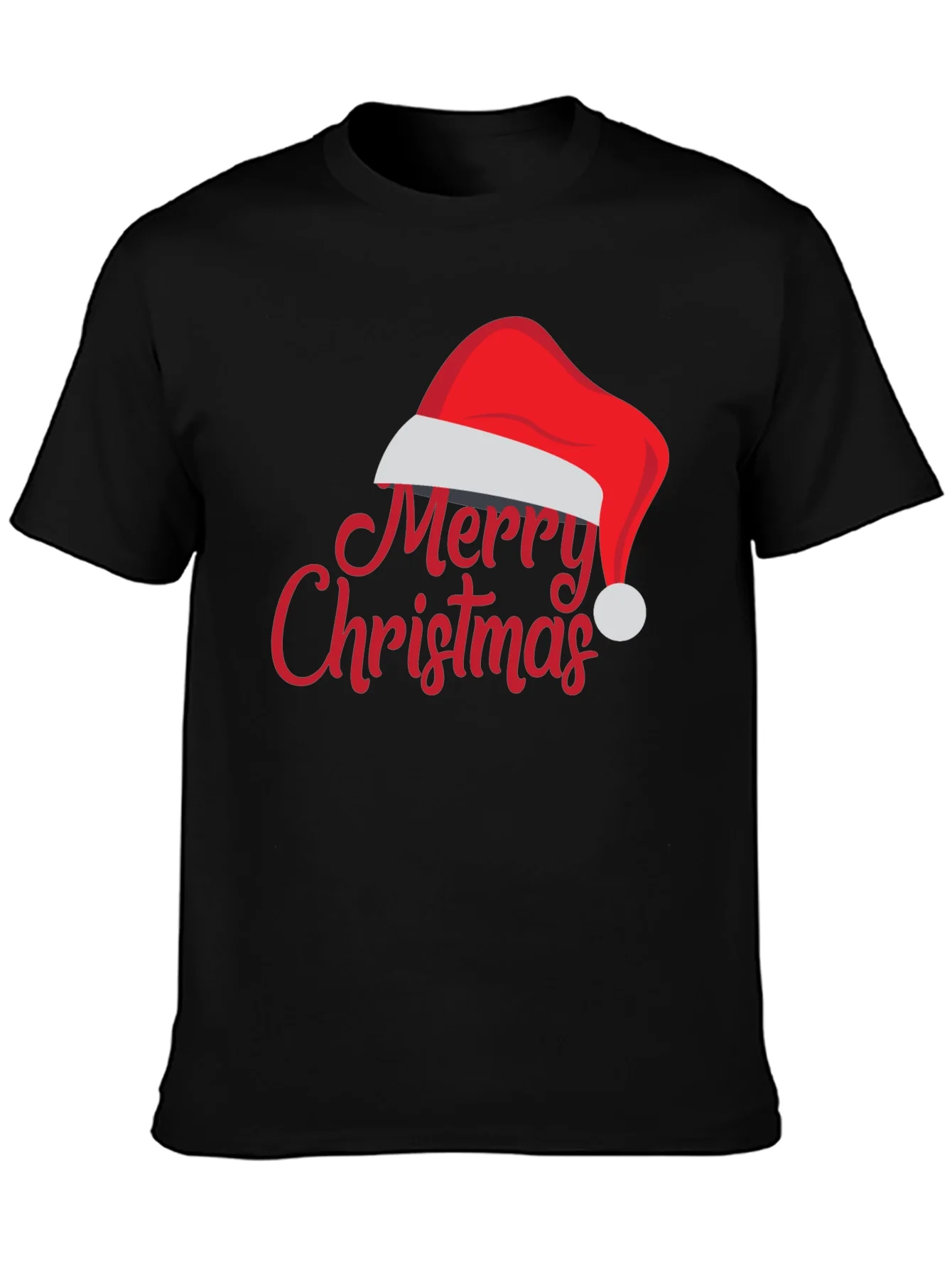 Merry Christmas Santa Hat Graphic Tee