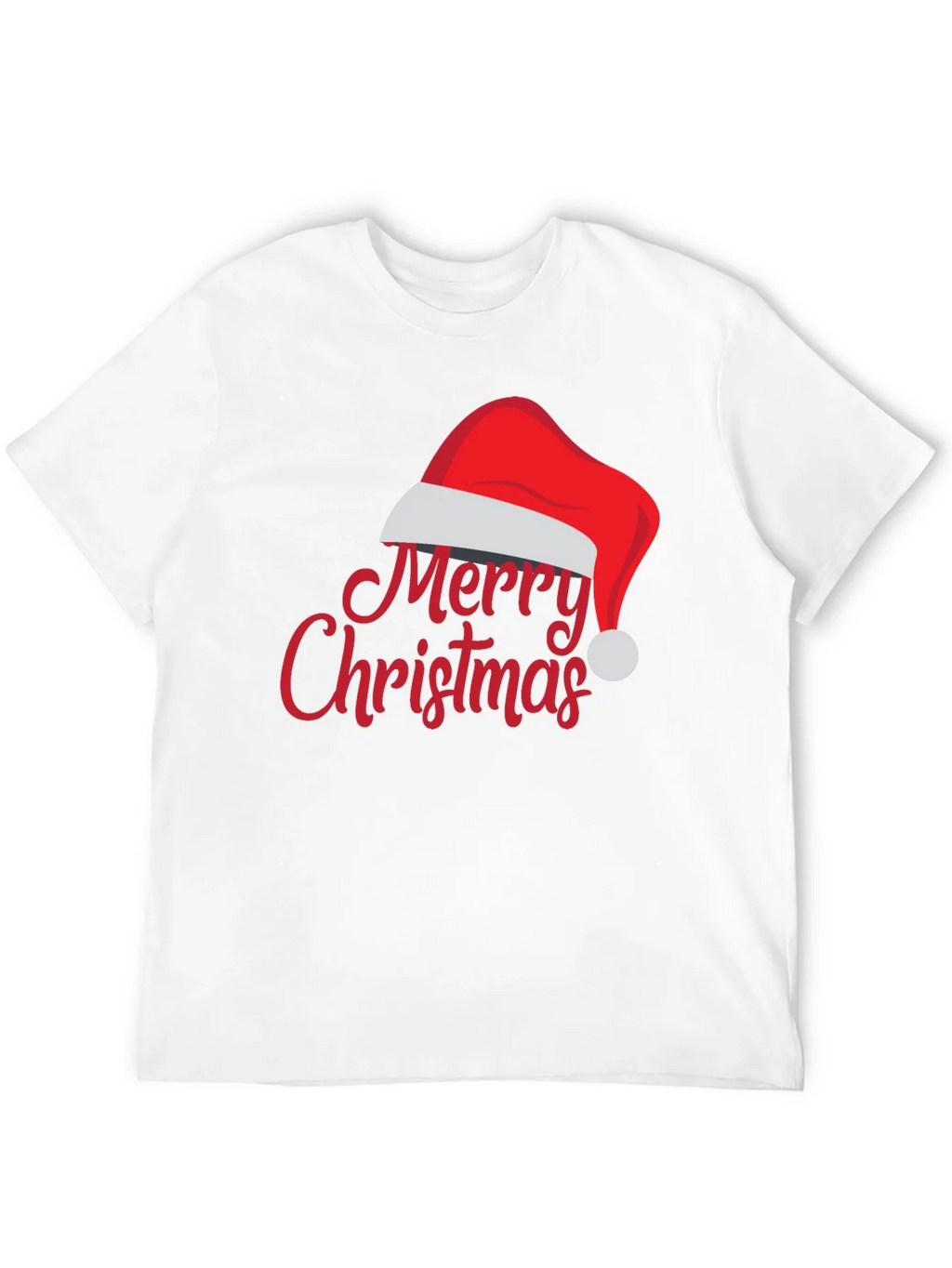 Merry Christmas Santa Hat Graphic Tee