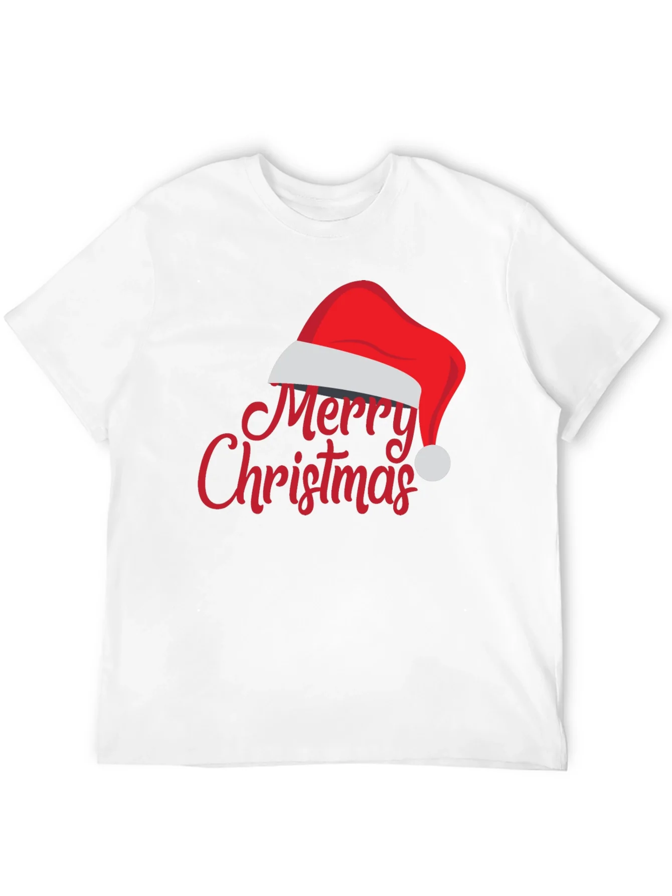 Merry Christmas Santa Hat Graphic Tee
