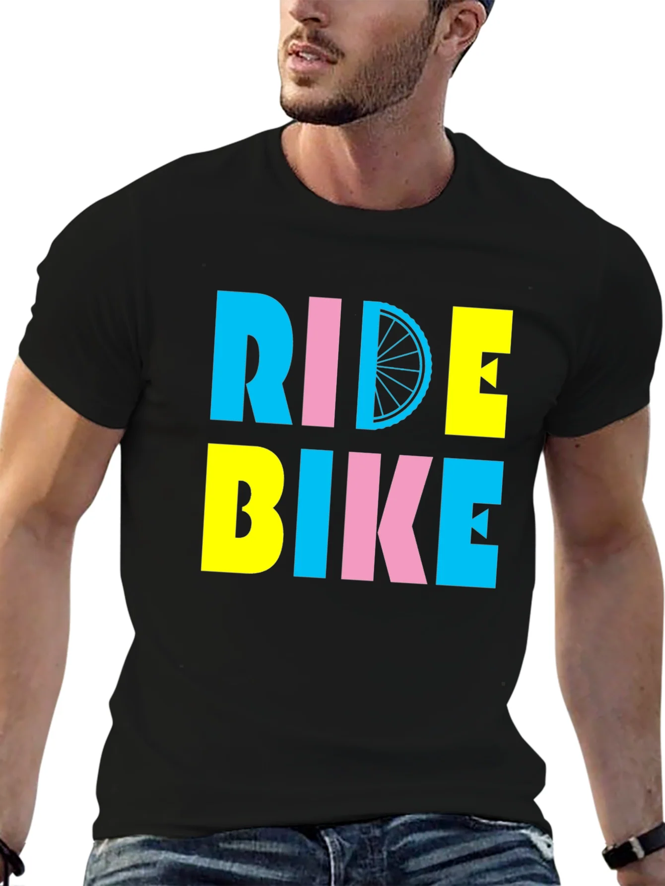 Ride Bike Graphic Tee - Bold Colors!