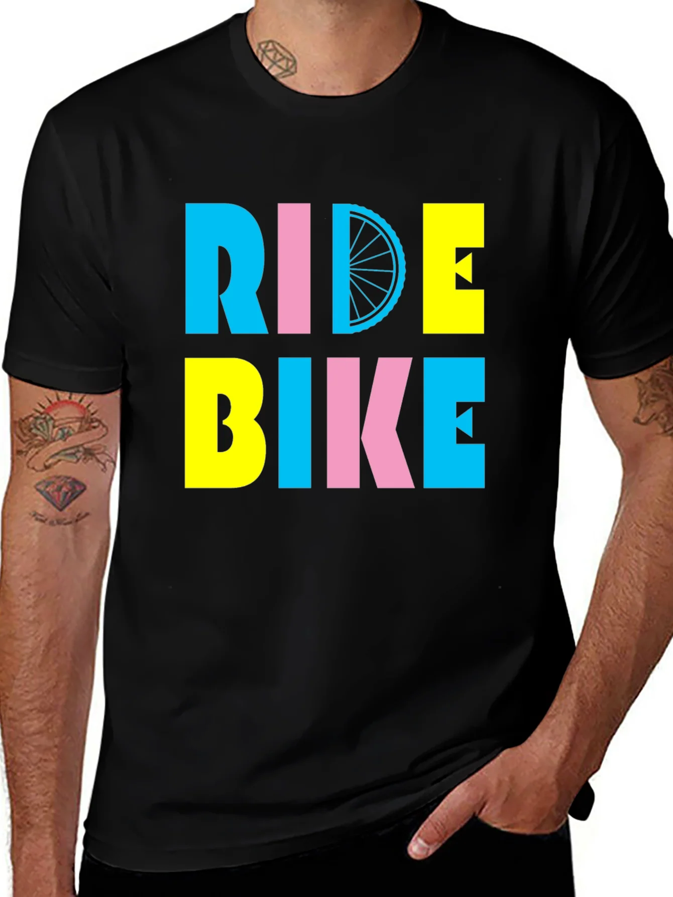 Ride Bike Graphic Tee - Bold Colors!