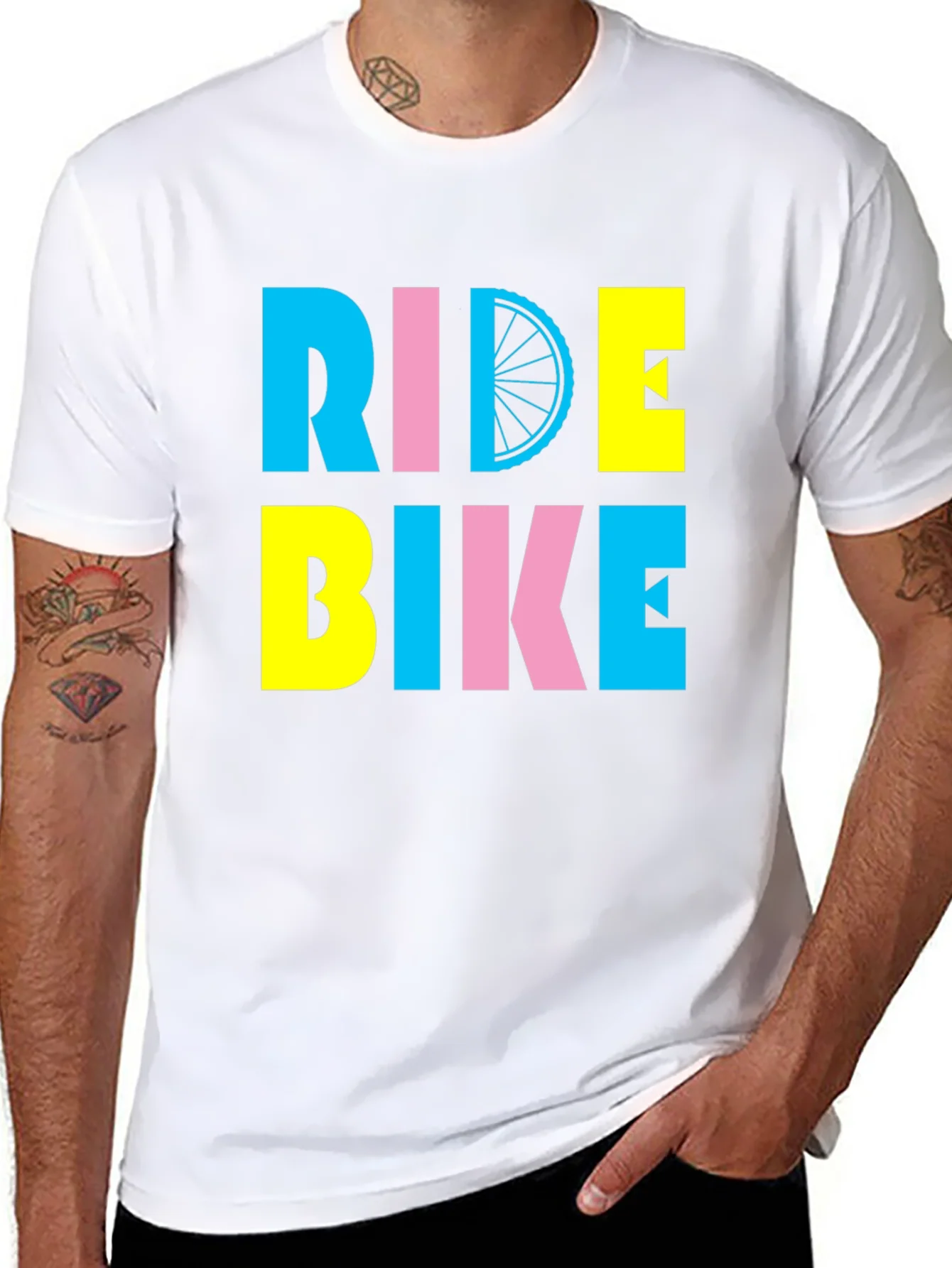 Ride Bike Graphic Tee - Bold Colors!