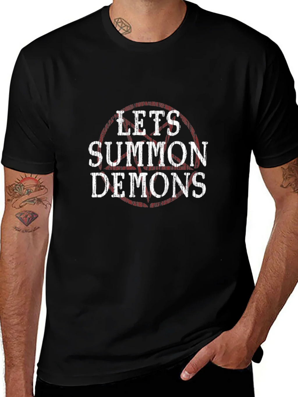 Lets Summon Demons Graphic Tee - Black Cotton T-Shirt