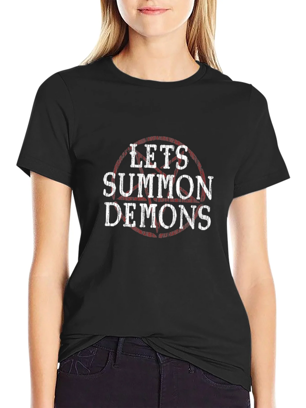 Lets Summon Demons Graphic Tee - Black Cotton T-Shirt