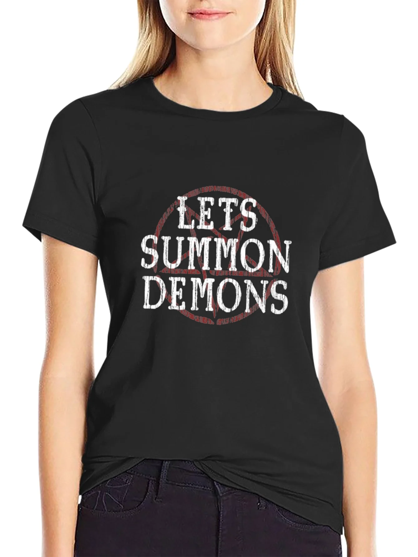 Lets Summon Demons Graphic Tee - Black Cotton T-Shirt