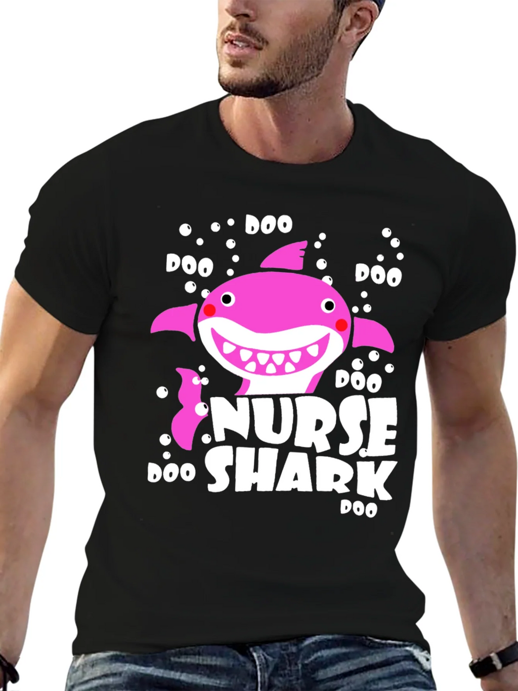 Nurse Shark Doo T-Shirt Pink Graphic