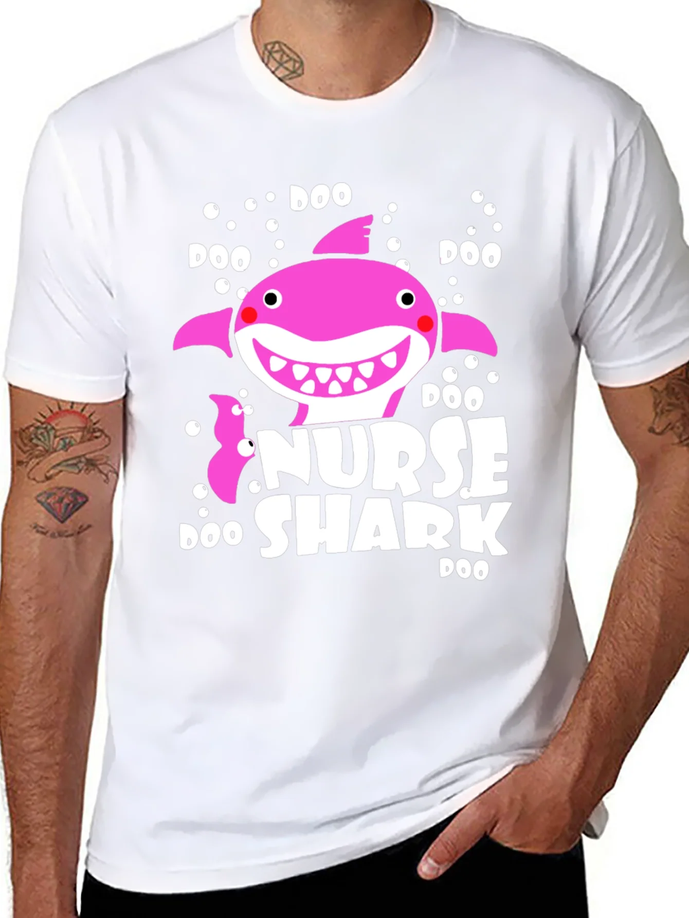 Nurse Shark Doo T-Shirt Pink Graphic