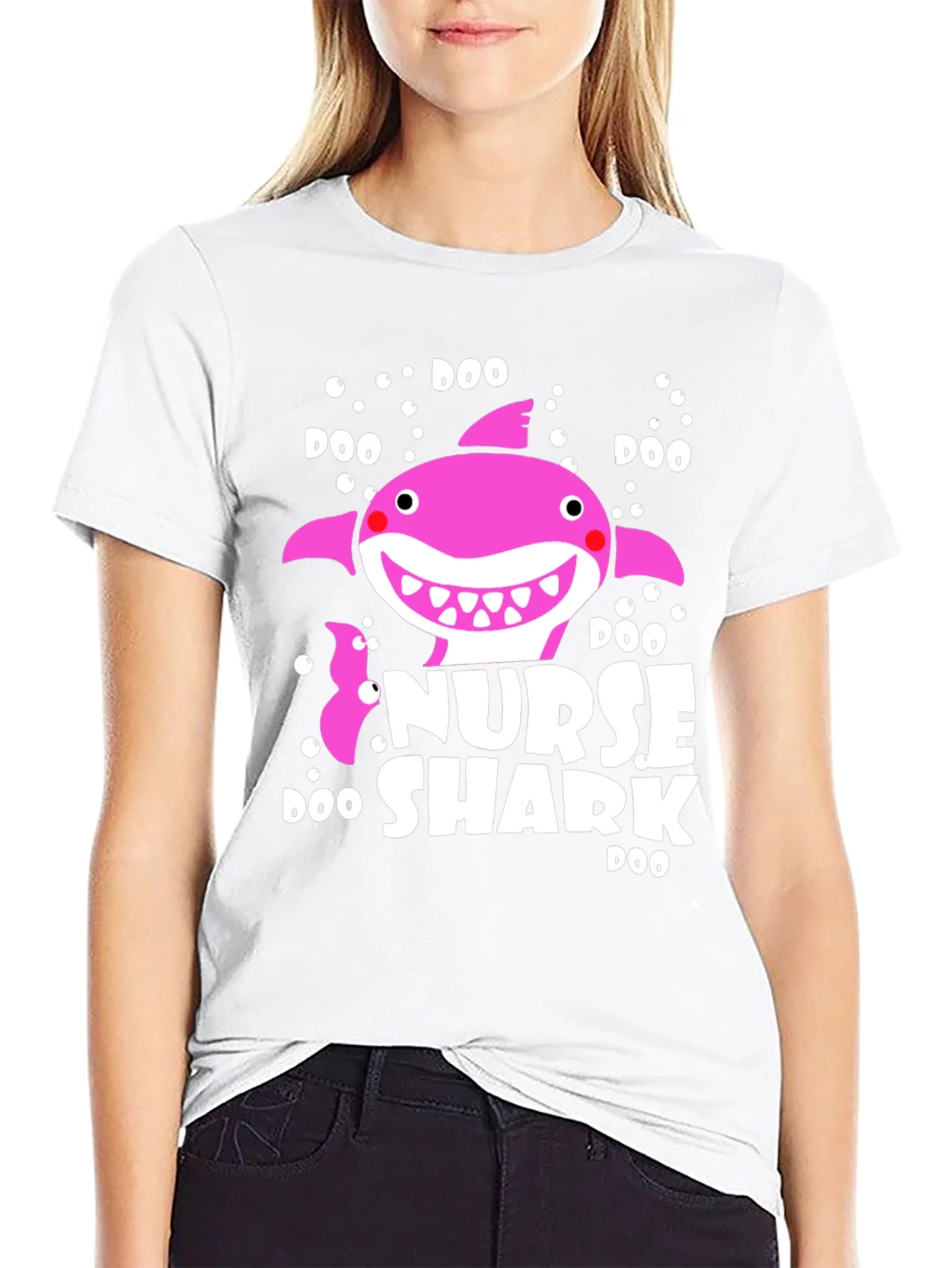 Nurse Shark Doo T-Shirt Pink Graphic
