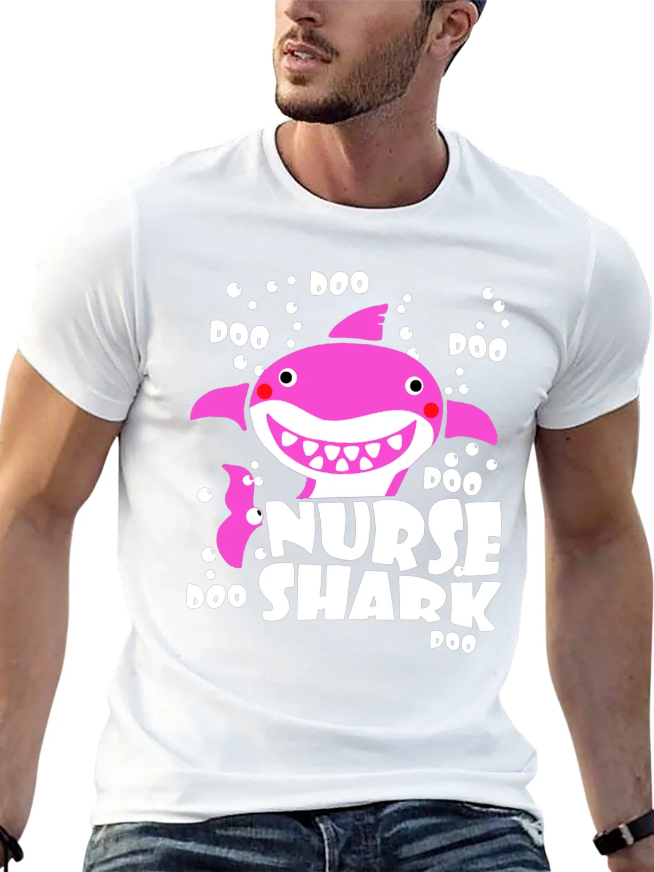Nurse Shark Doo T-Shirt Pink Graphic