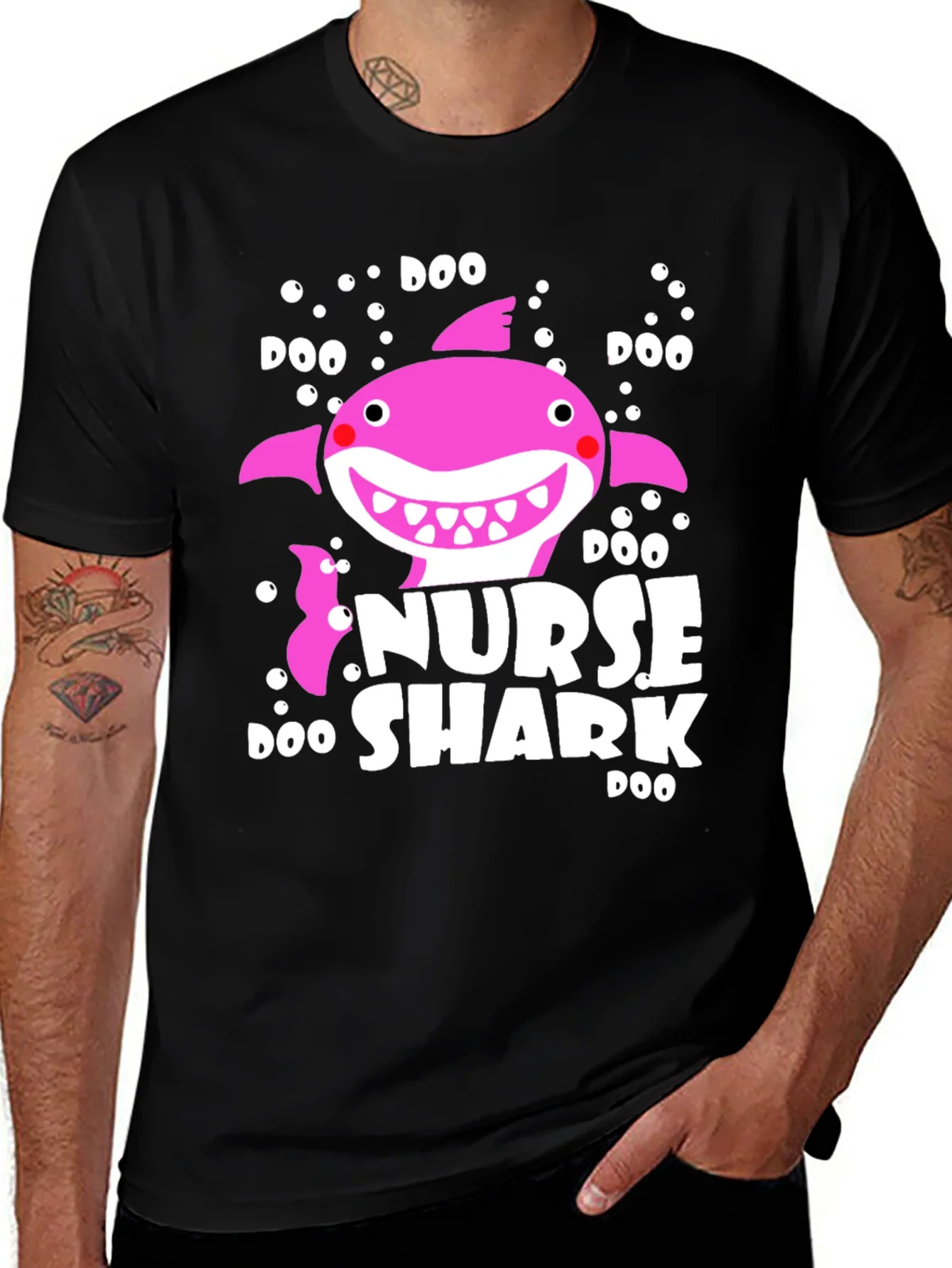 Nurse Shark Doo T-Shirt Pink Graphic
