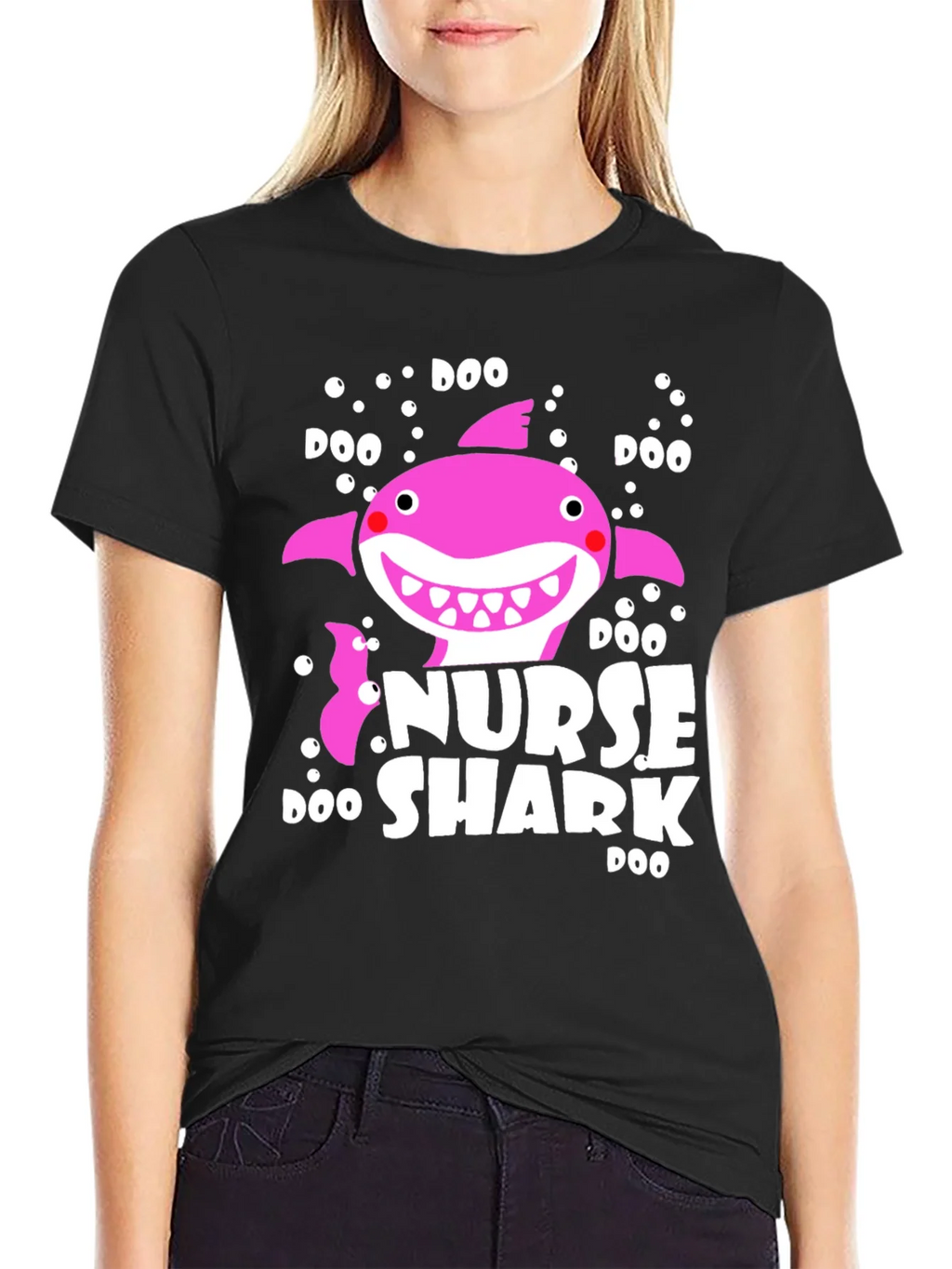 Nurse Shark Doo T-Shirt Pink Graphic