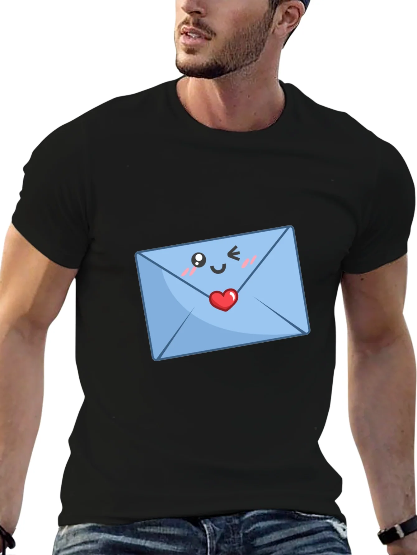 Cute Love Letter T-Shirt - Black