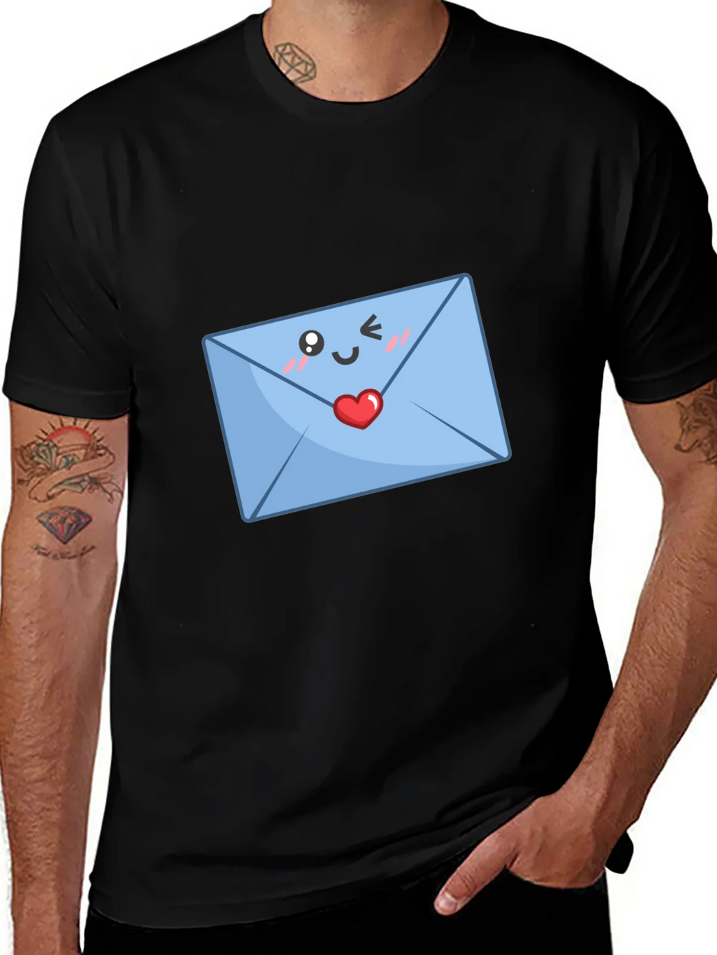 Cute Love Letter T-Shirt - Black