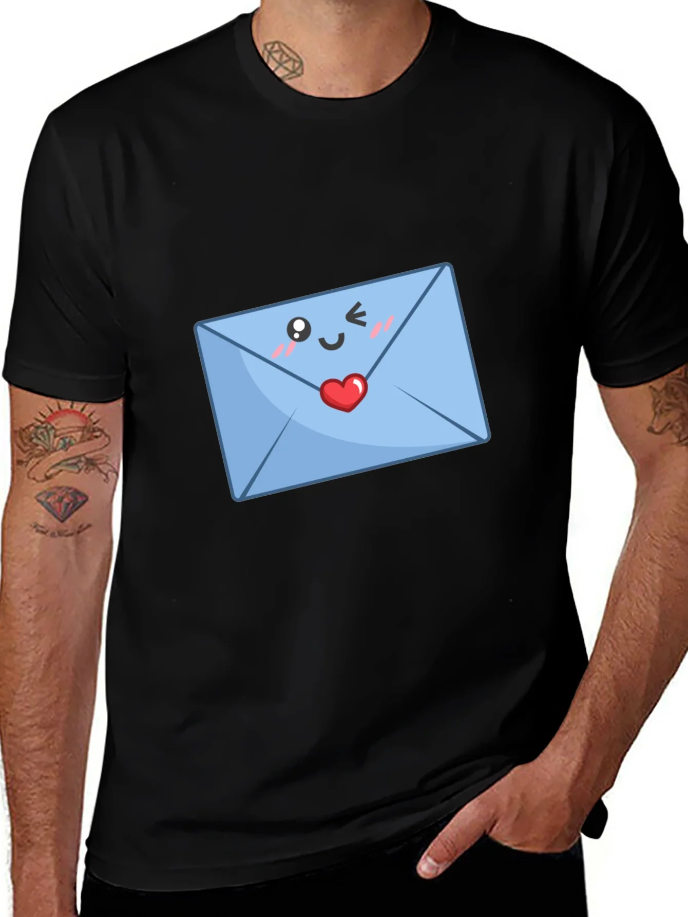 Cute Love Letter T-Shirt - Black