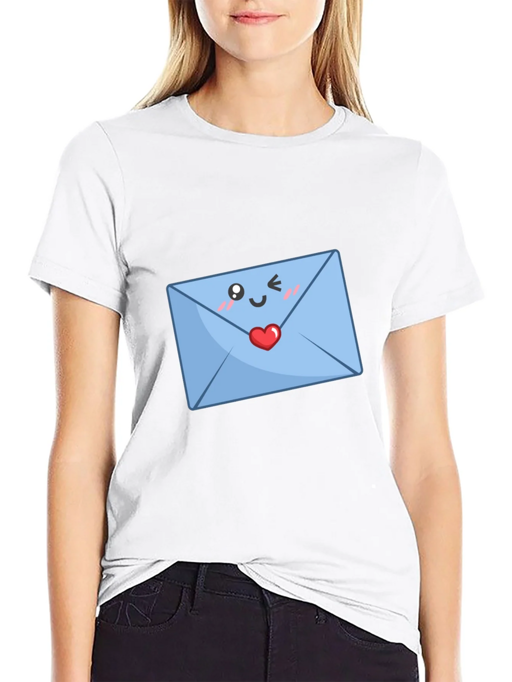 Cute Love Letter T-Shirt - Black