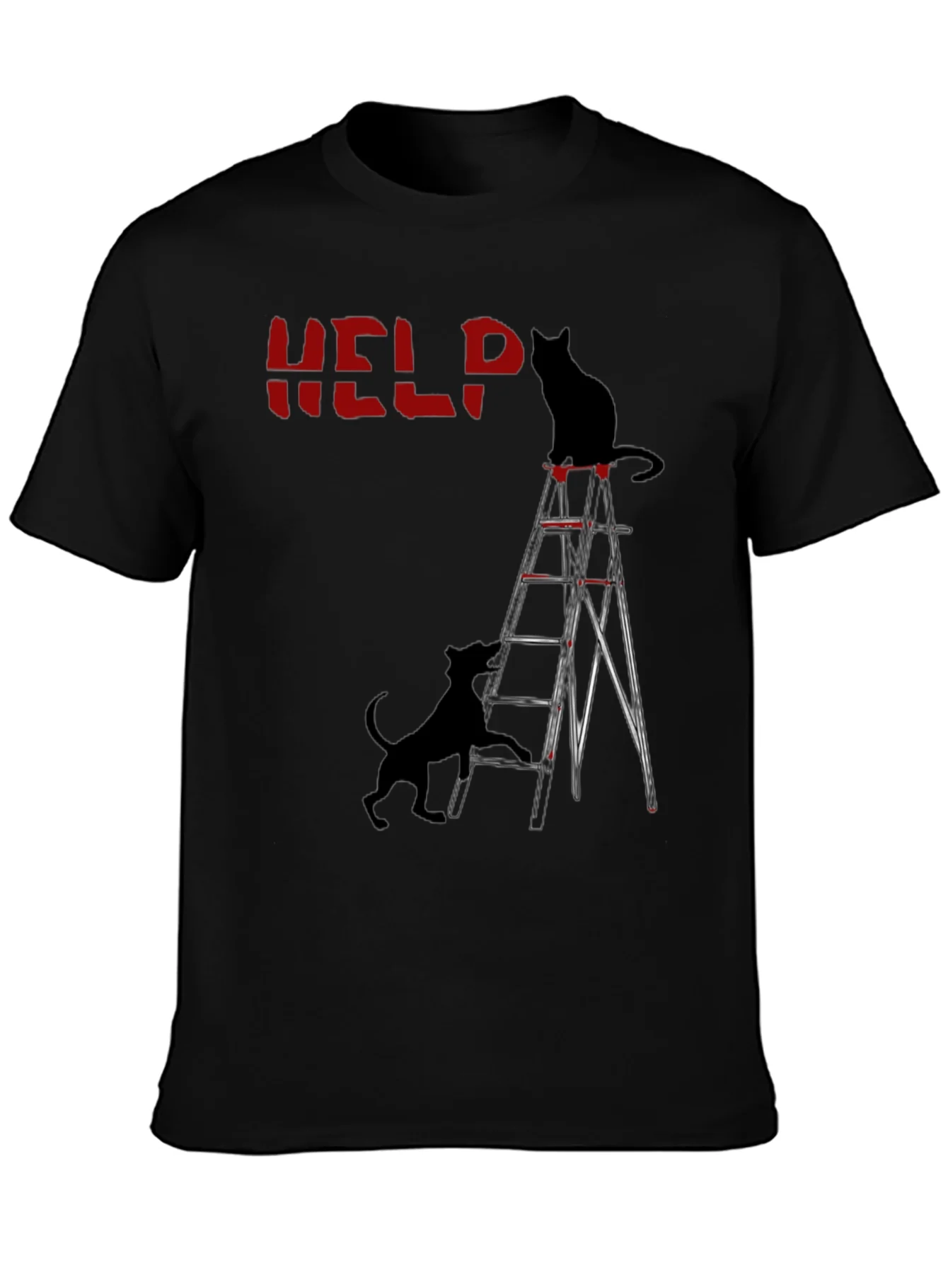Help Cat & Dog Ladder Graphic Tee