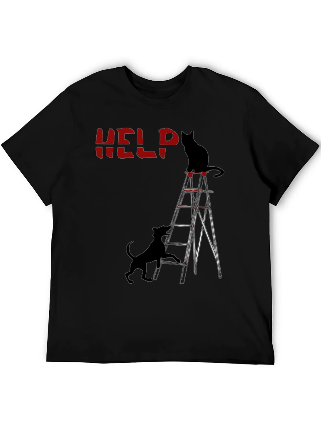Help Cat & Dog Ladder Graphic Tee