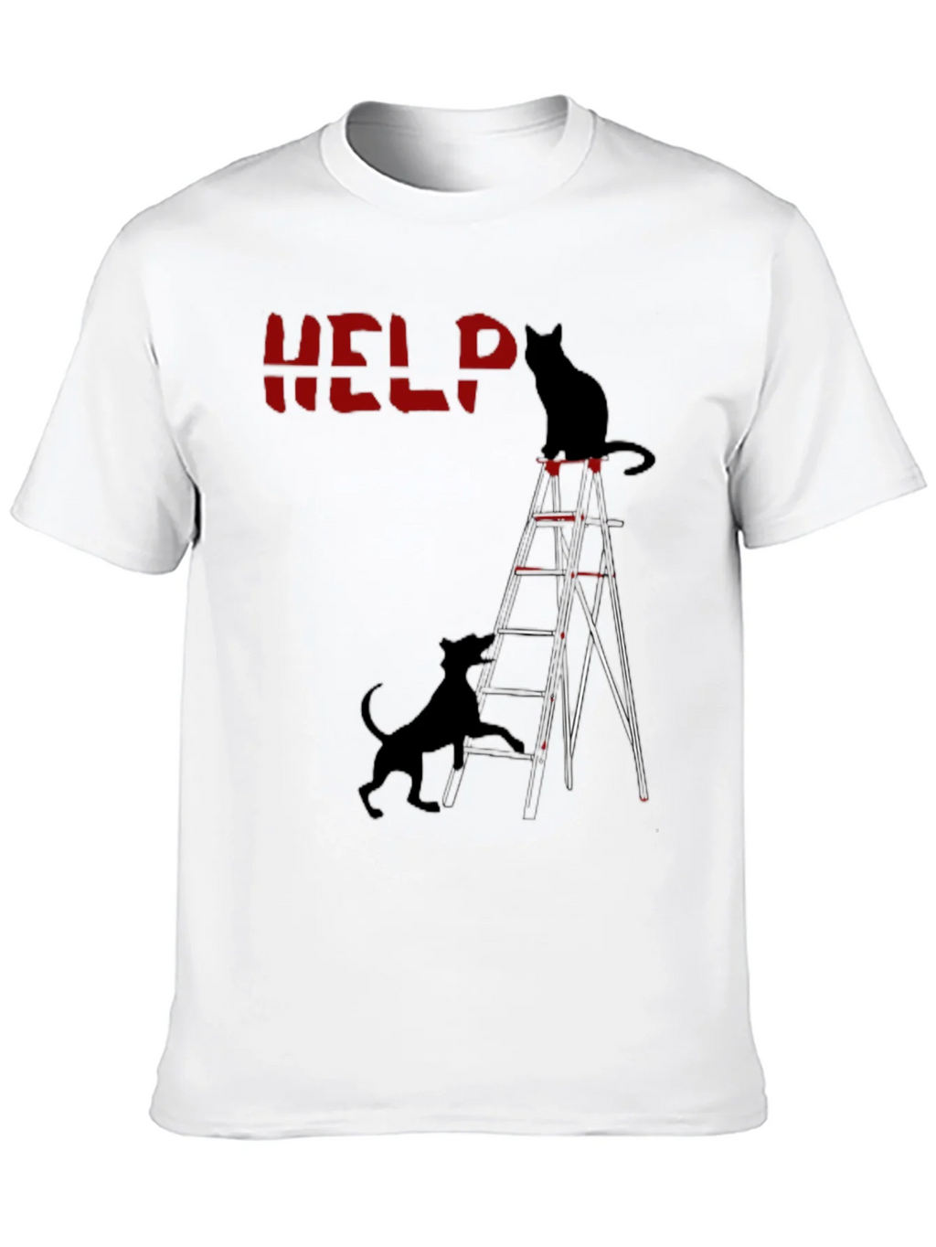 Help Cat & Dog Ladder Graphic Tee