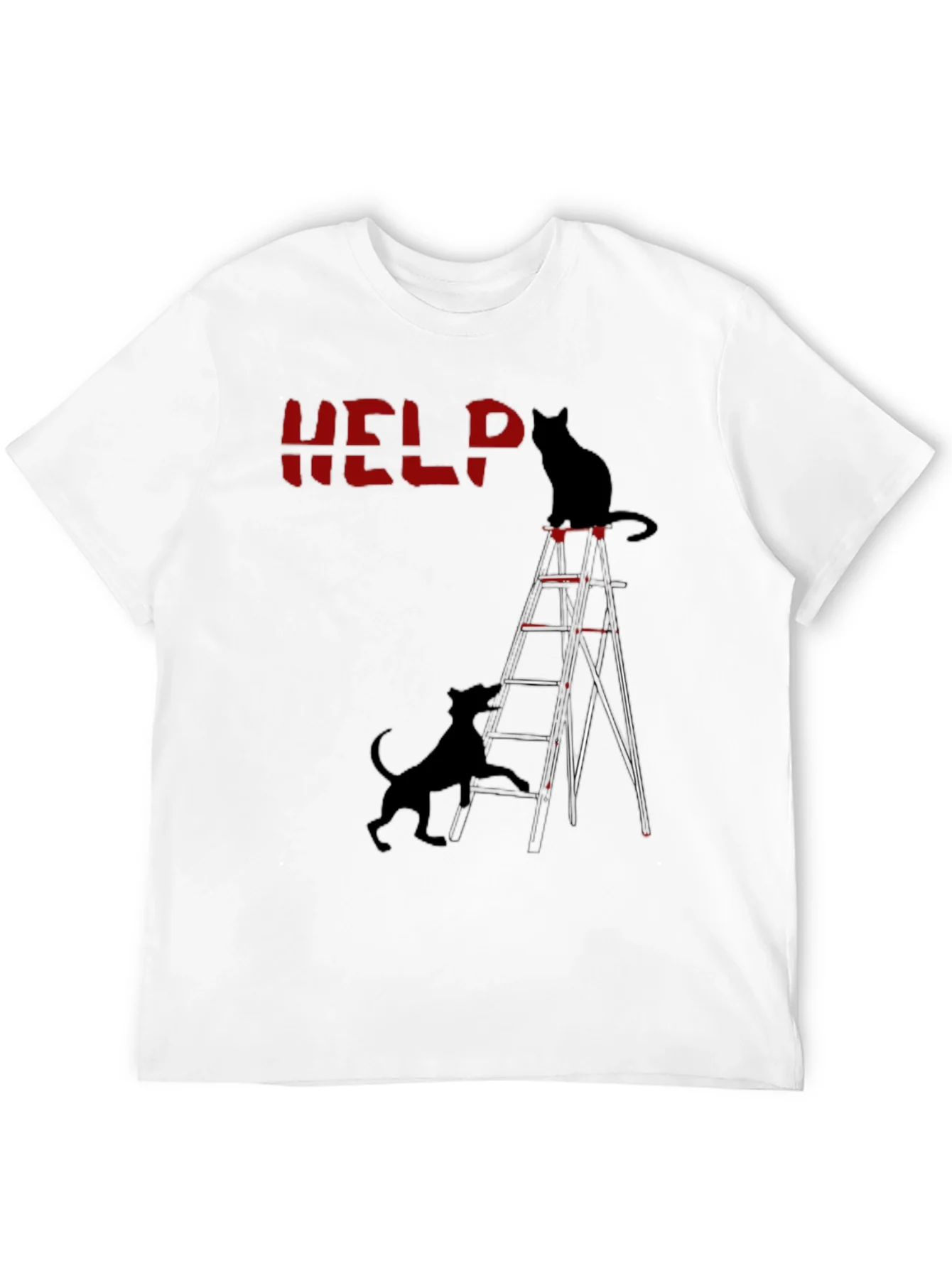 Help Cat & Dog Ladder Graphic Tee
