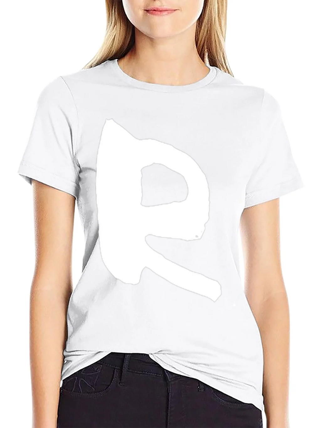 Bold R Graphic Print Black T-Shirt