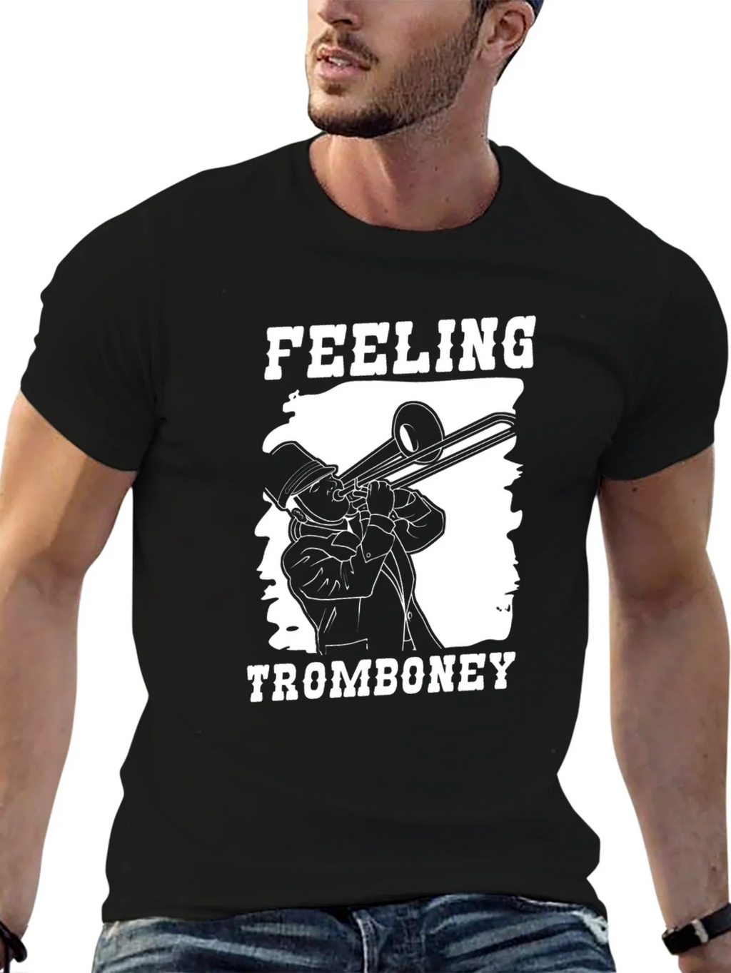 Feeling Trombone-y Black T-Shirt