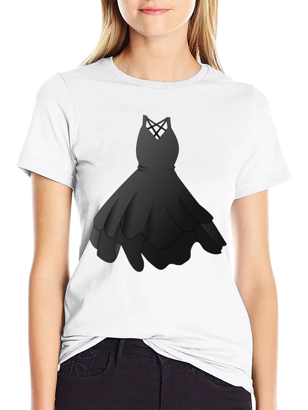 Elegant Dress Graphic Tee - Stylish & Comfortable