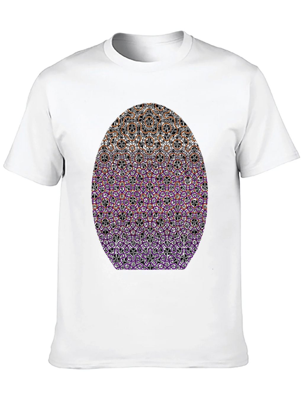 Patterned Oval Print Black T-Shirt