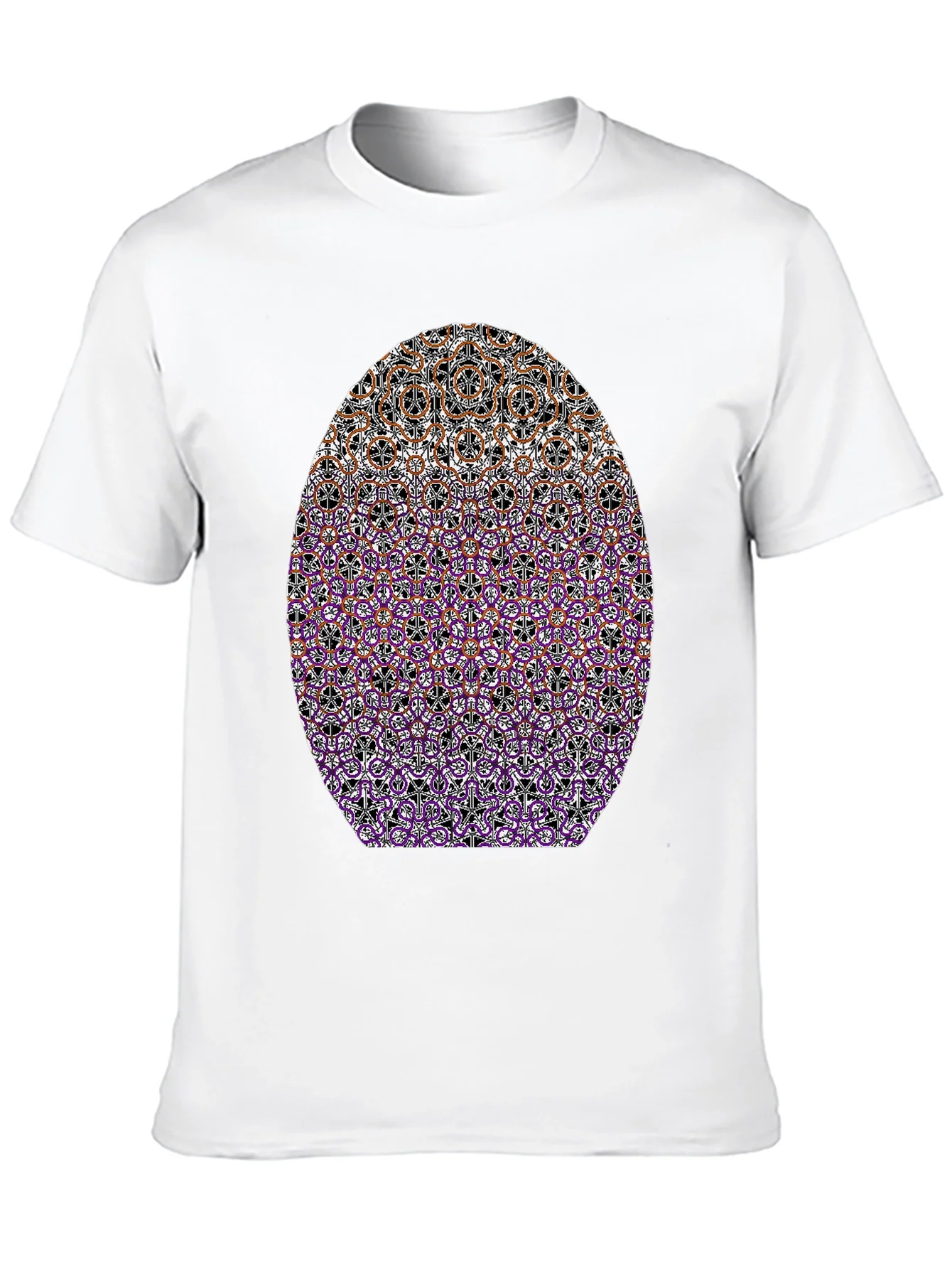 Patterned Oval Print Black T-Shirt