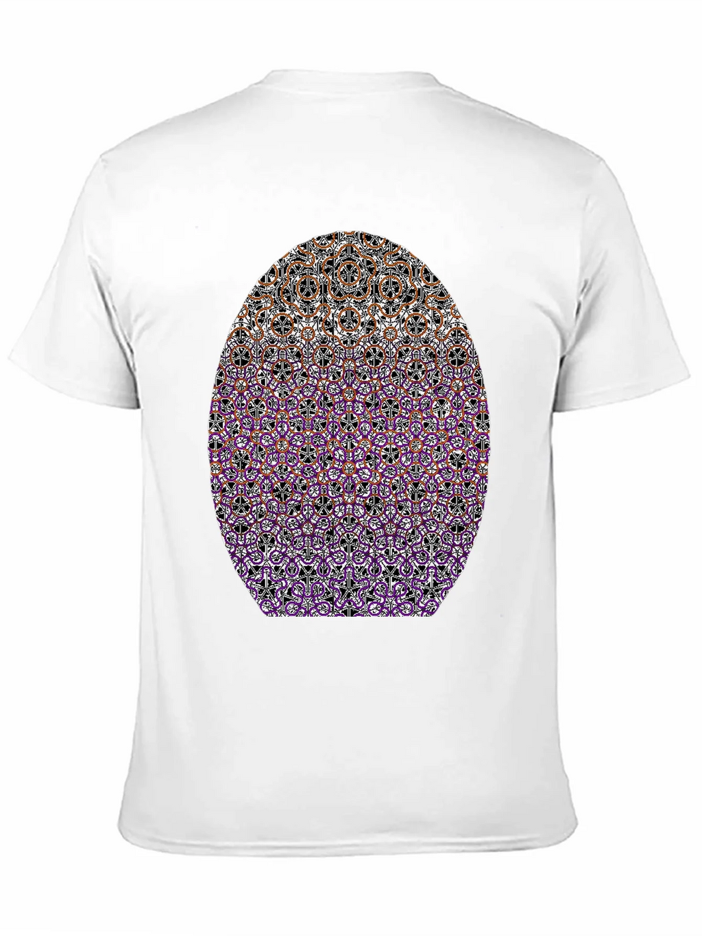 Patterned Oval Print Black T-Shirt