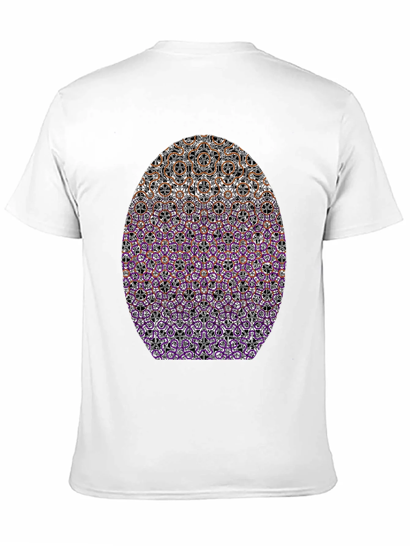 Patterned Oval Print Black T-Shirt