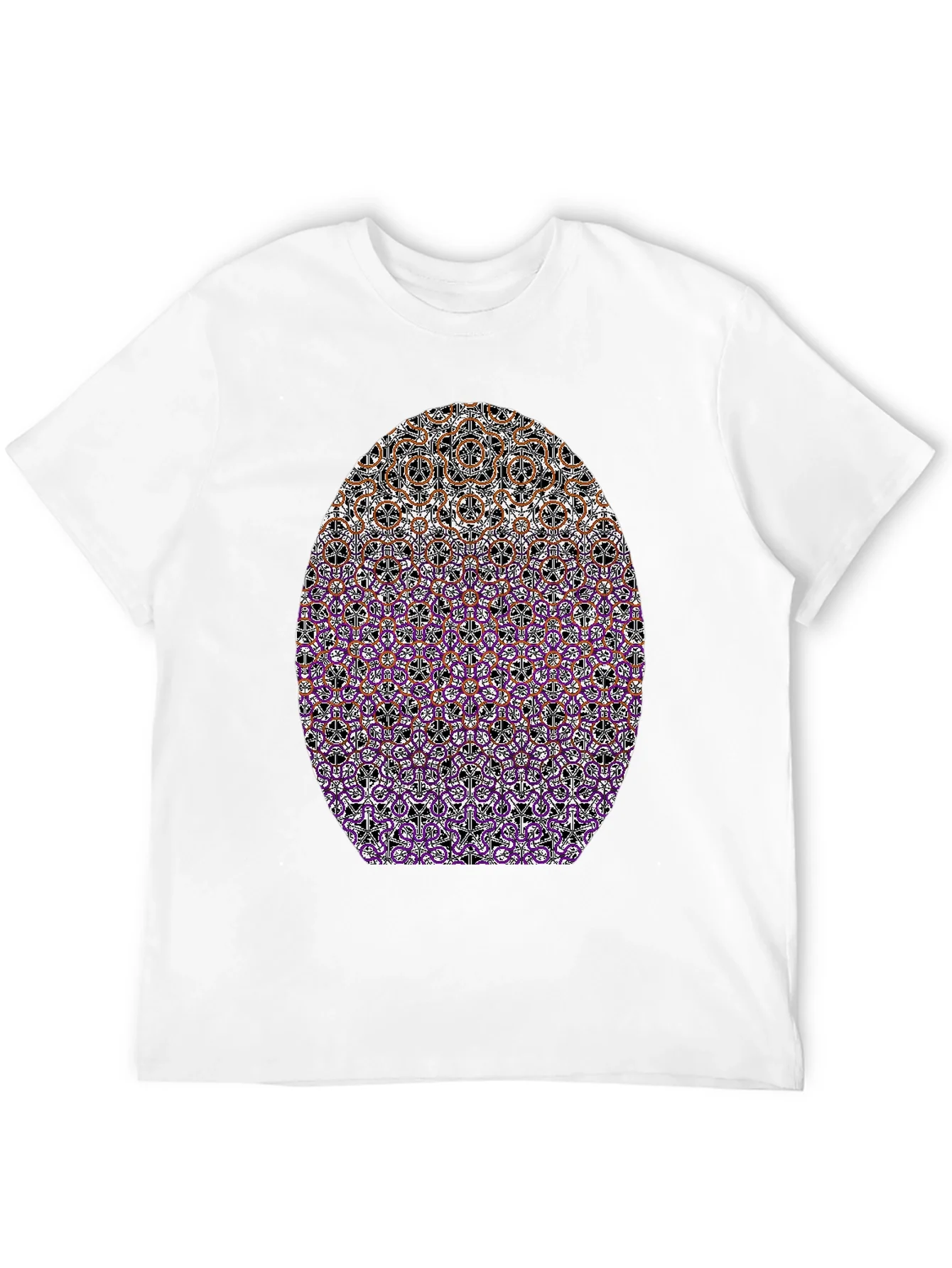 Patterned Oval Print Black T-Shirt