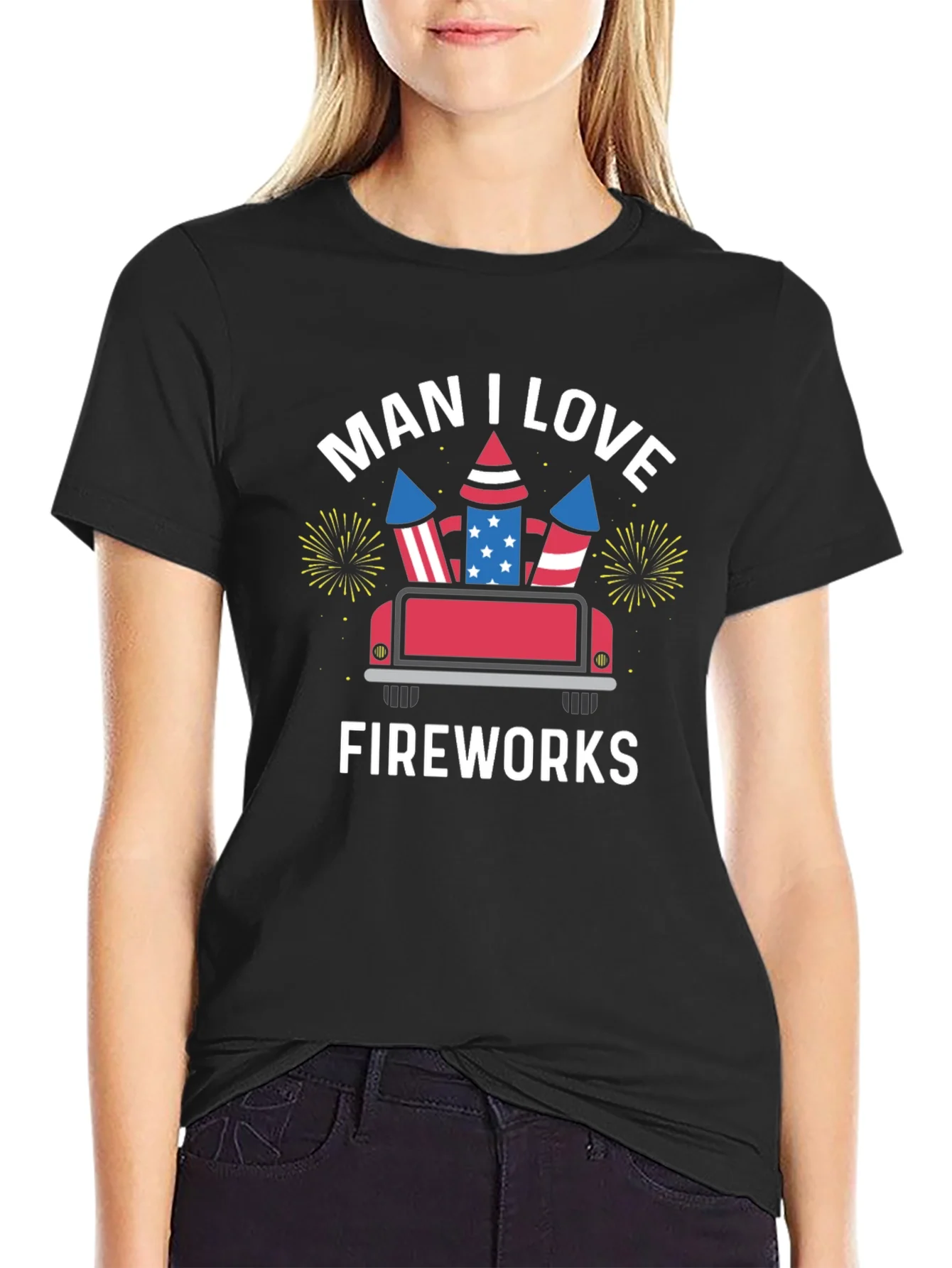 Man I Love Fireworks T-Shirt Patriotic 4th of July Tee