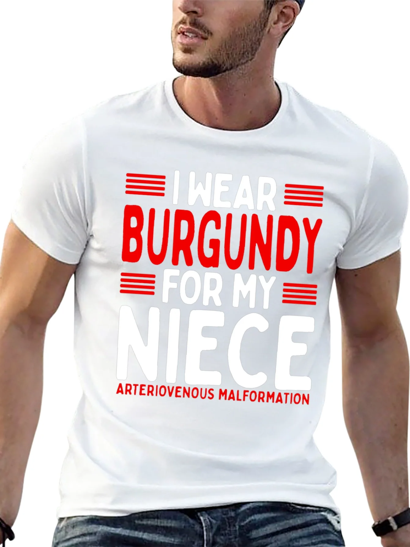I Wear Burgundy For My Niece Awareness T-Shirt