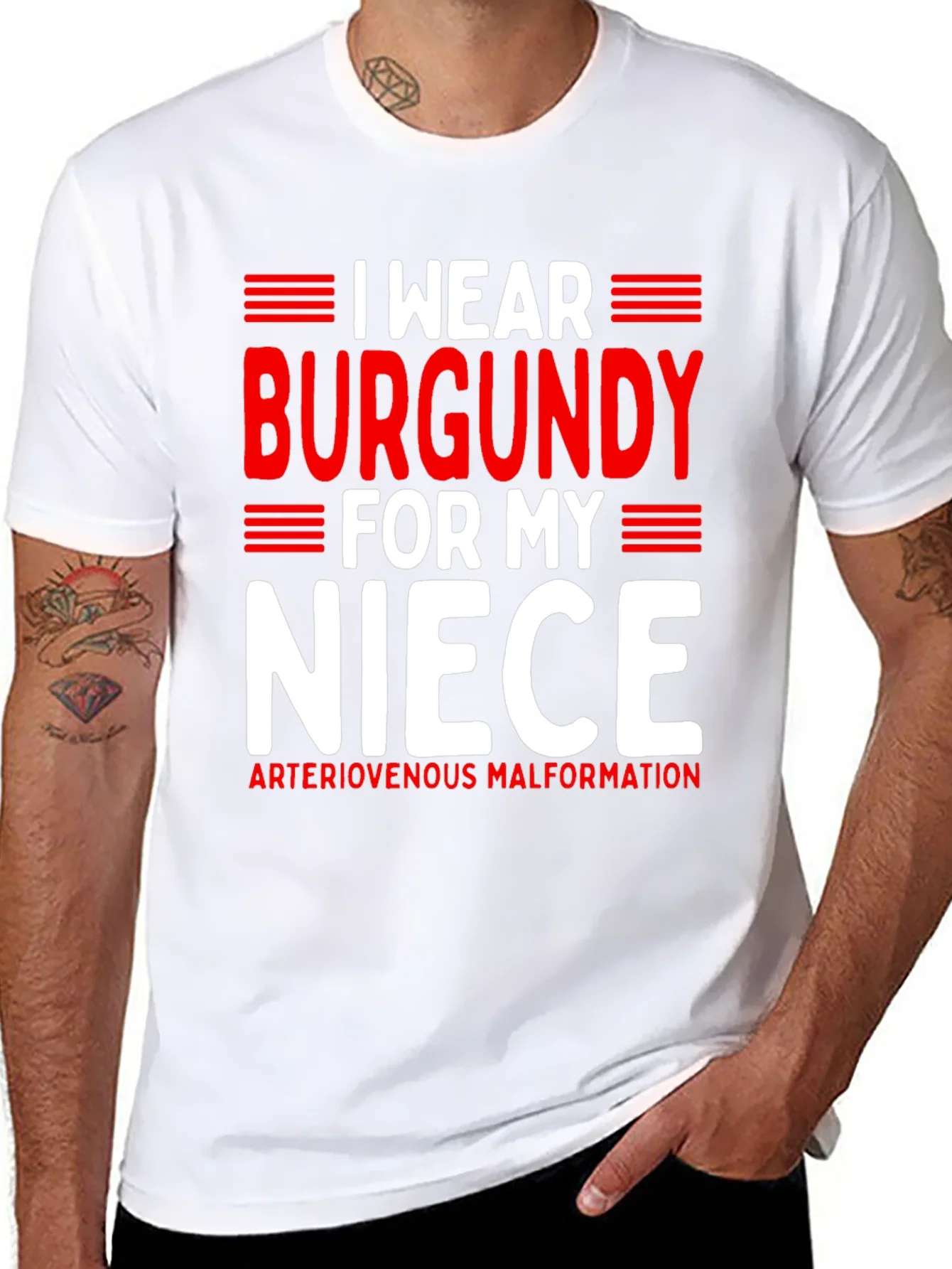 I Wear Burgundy For My Niece Awareness T-Shirt