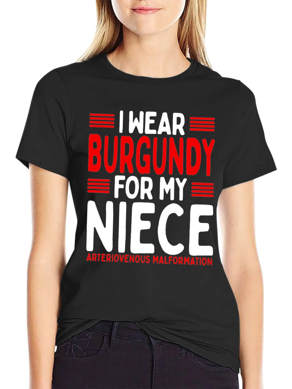 I Wear Burgundy For My Niece Awareness T-Shirt