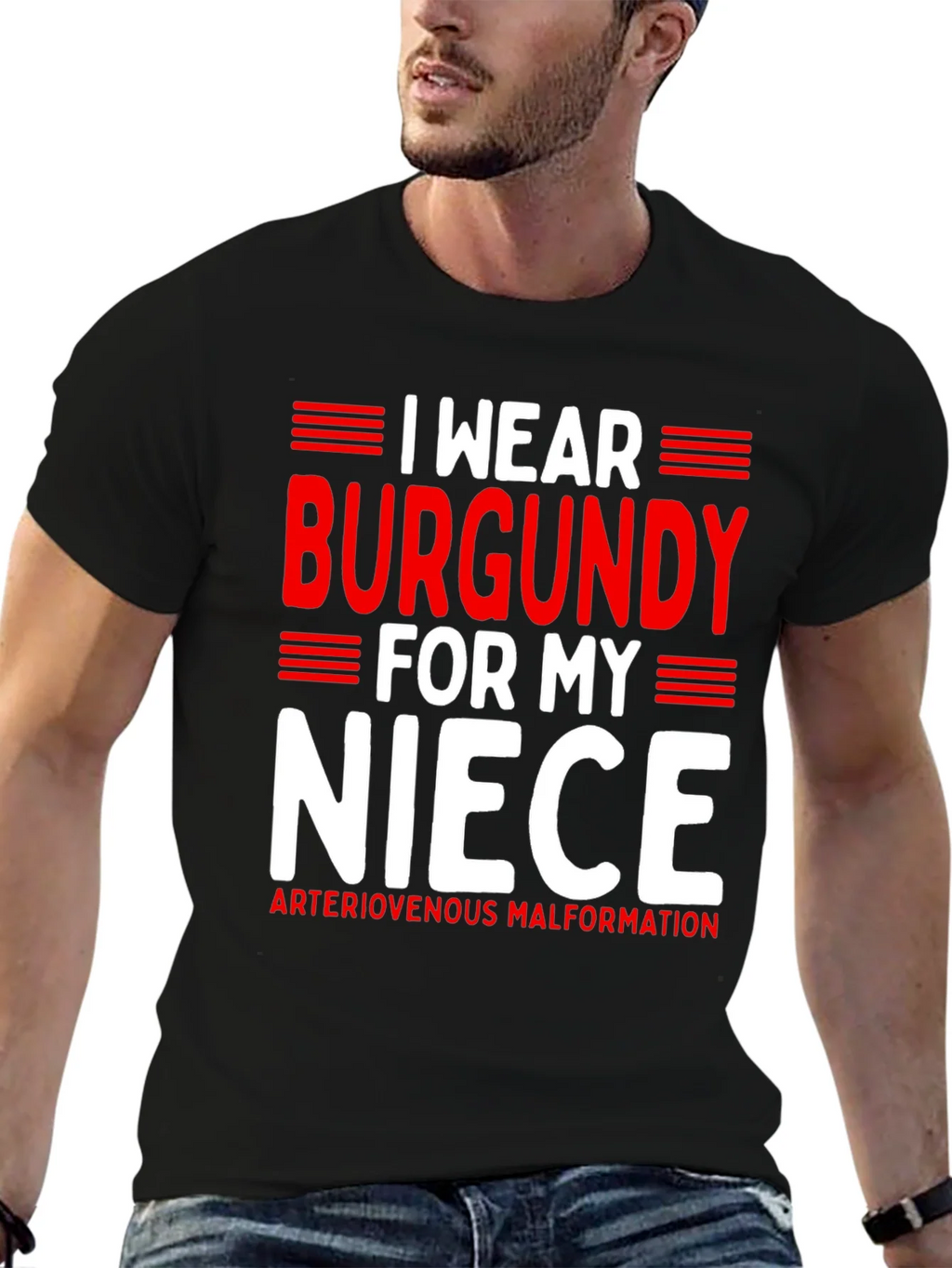 I Wear Burgundy For My Niece Awareness T-Shirt