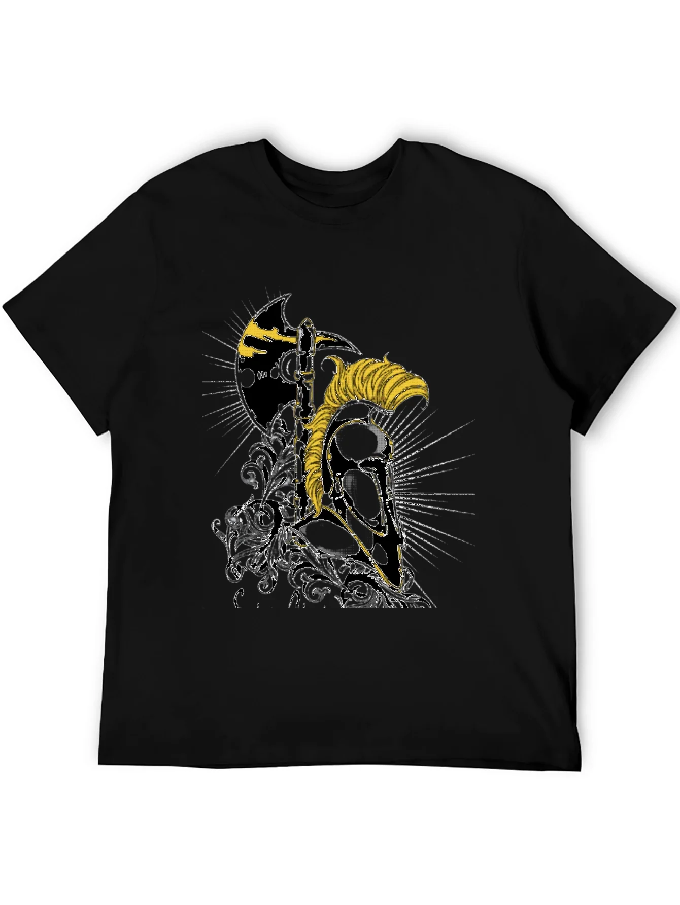 Spartan Warrior Helmet Graphic Black T-Shirt