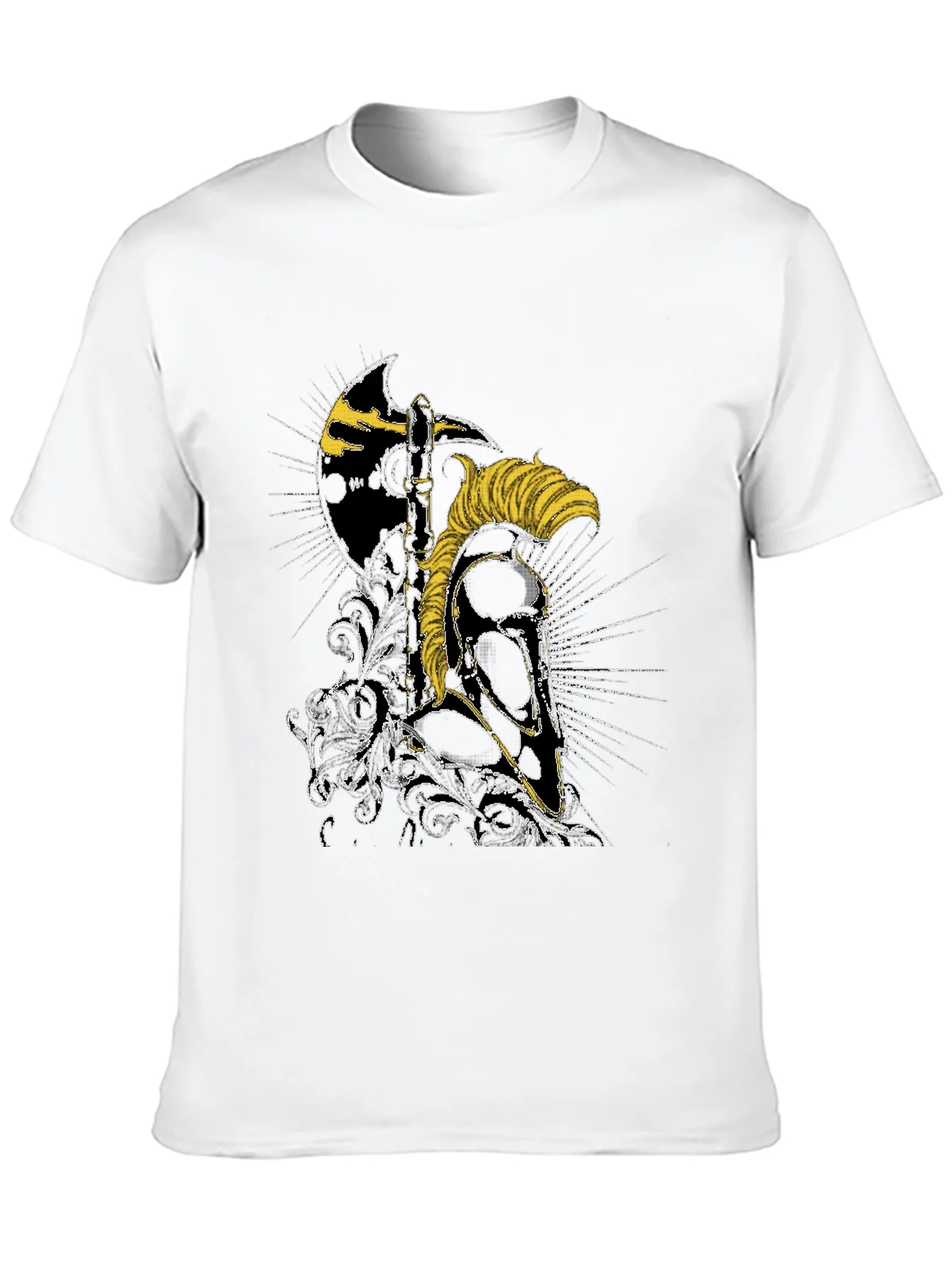 Spartan Warrior Helmet Graphic Black T-Shirt