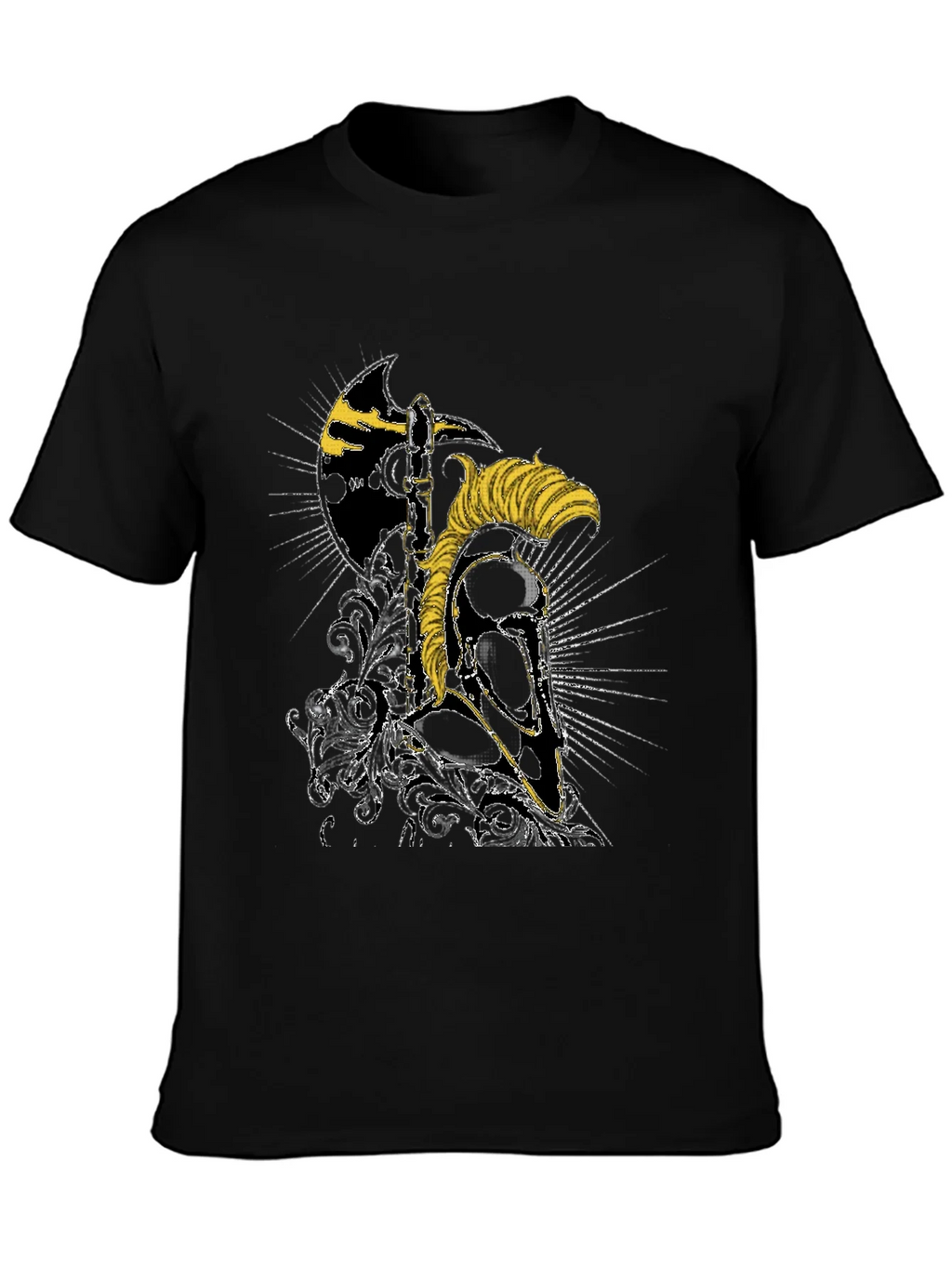 Spartan Warrior Helmet Graphic Black T-Shirt
