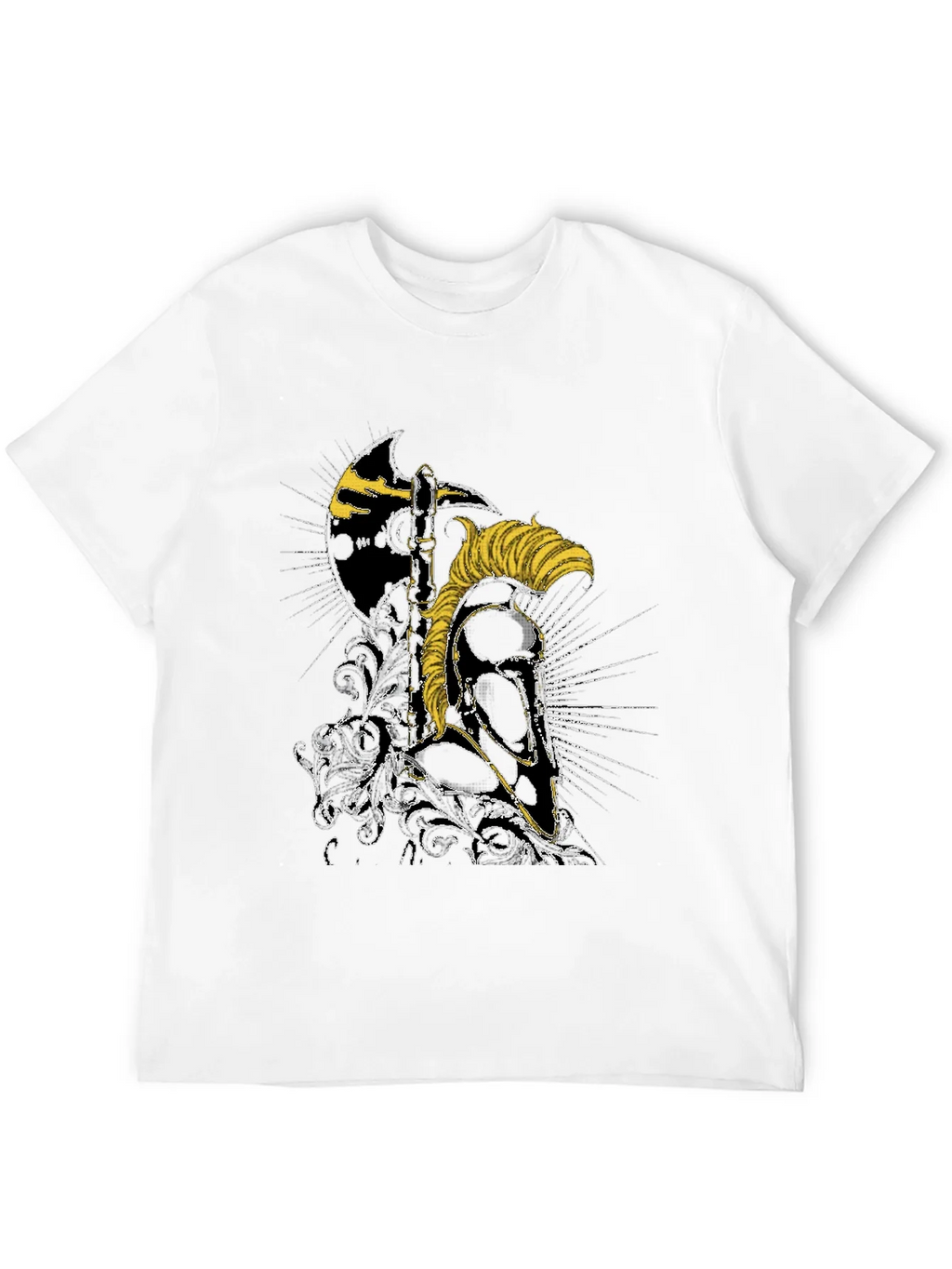 Spartan Warrior Helmet Graphic Black T-Shirt