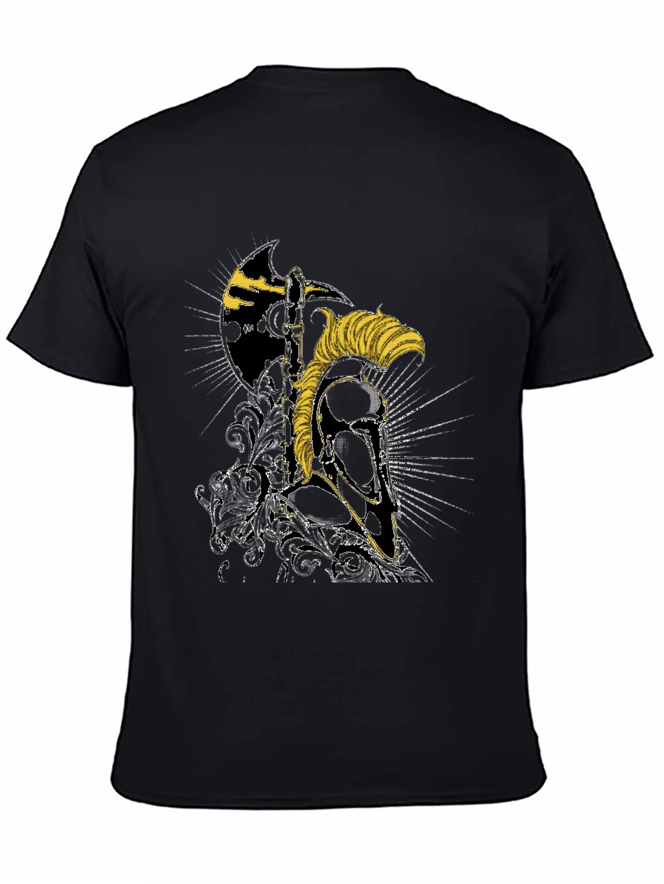 Spartan Warrior Helmet Graphic Black T-Shirt