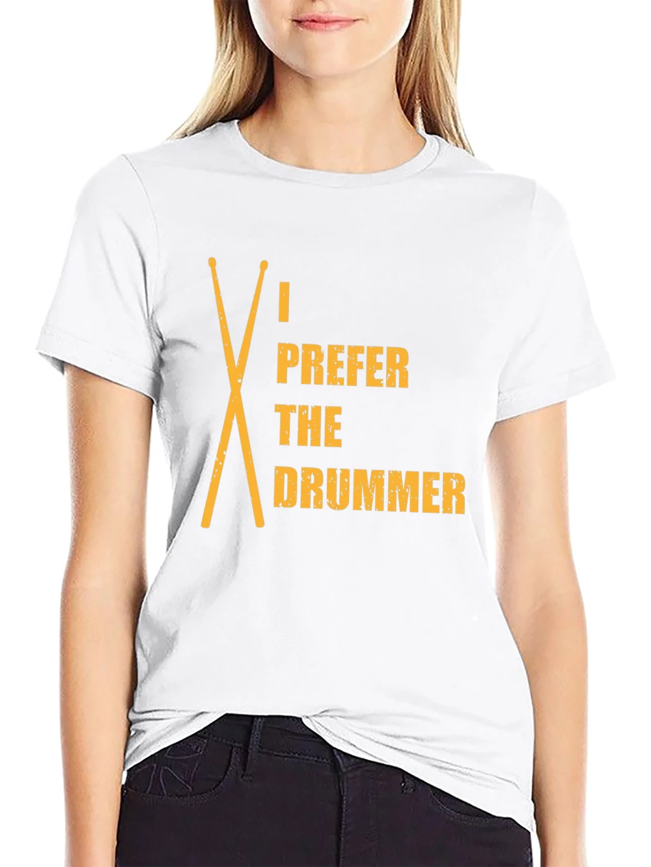 I Prefer The Drummer Graphic Tee - Black